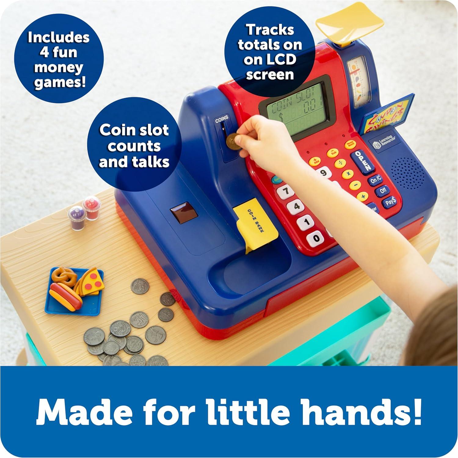 Learning Resources Pretend & Play Teaching Cash Register, Counting Activities, Play Cash Register, Preschool Toys, Ages 3, 4, 5+