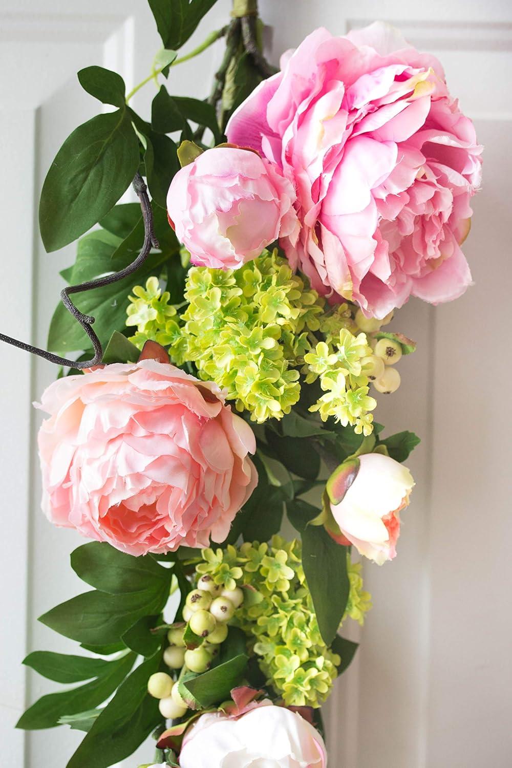 Nearly Natural 24'' Mixed Peony and Hydrangea Teardrop