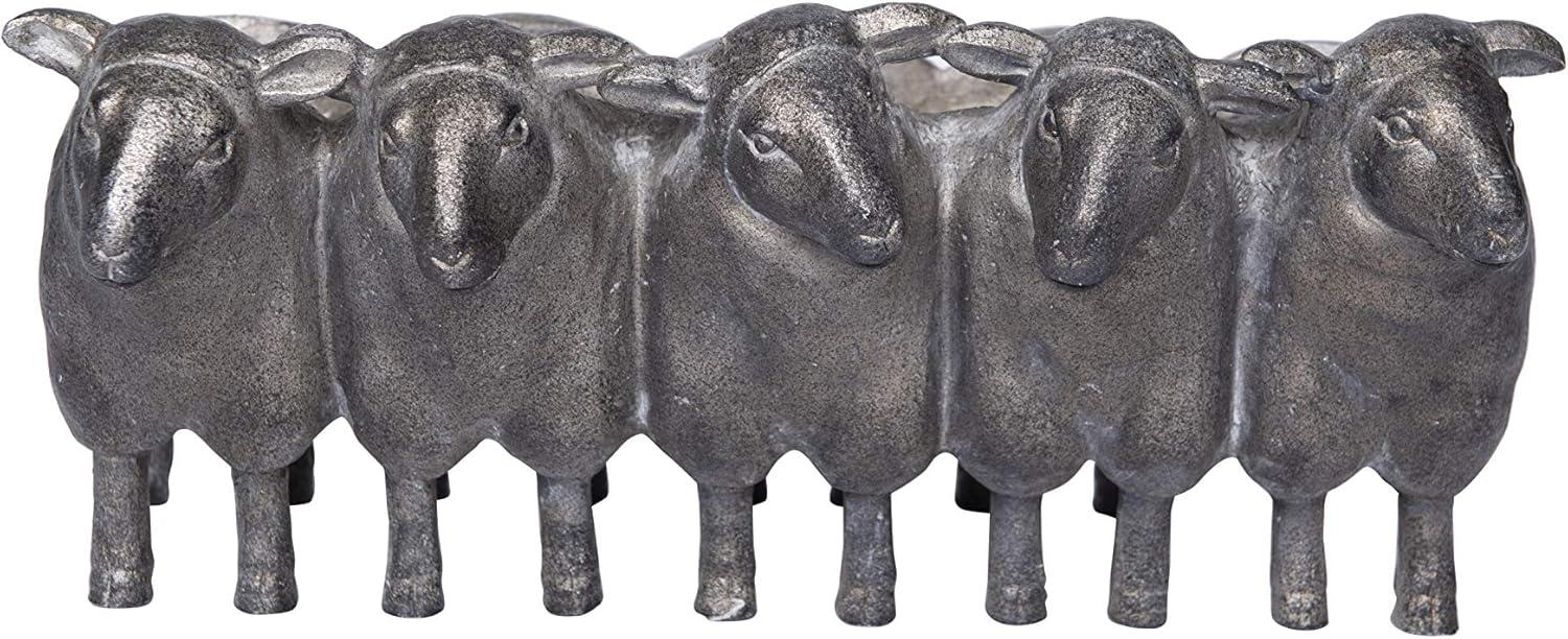 Creative Co-Op Resin Sheep Planter with Distressed Finish, Iron