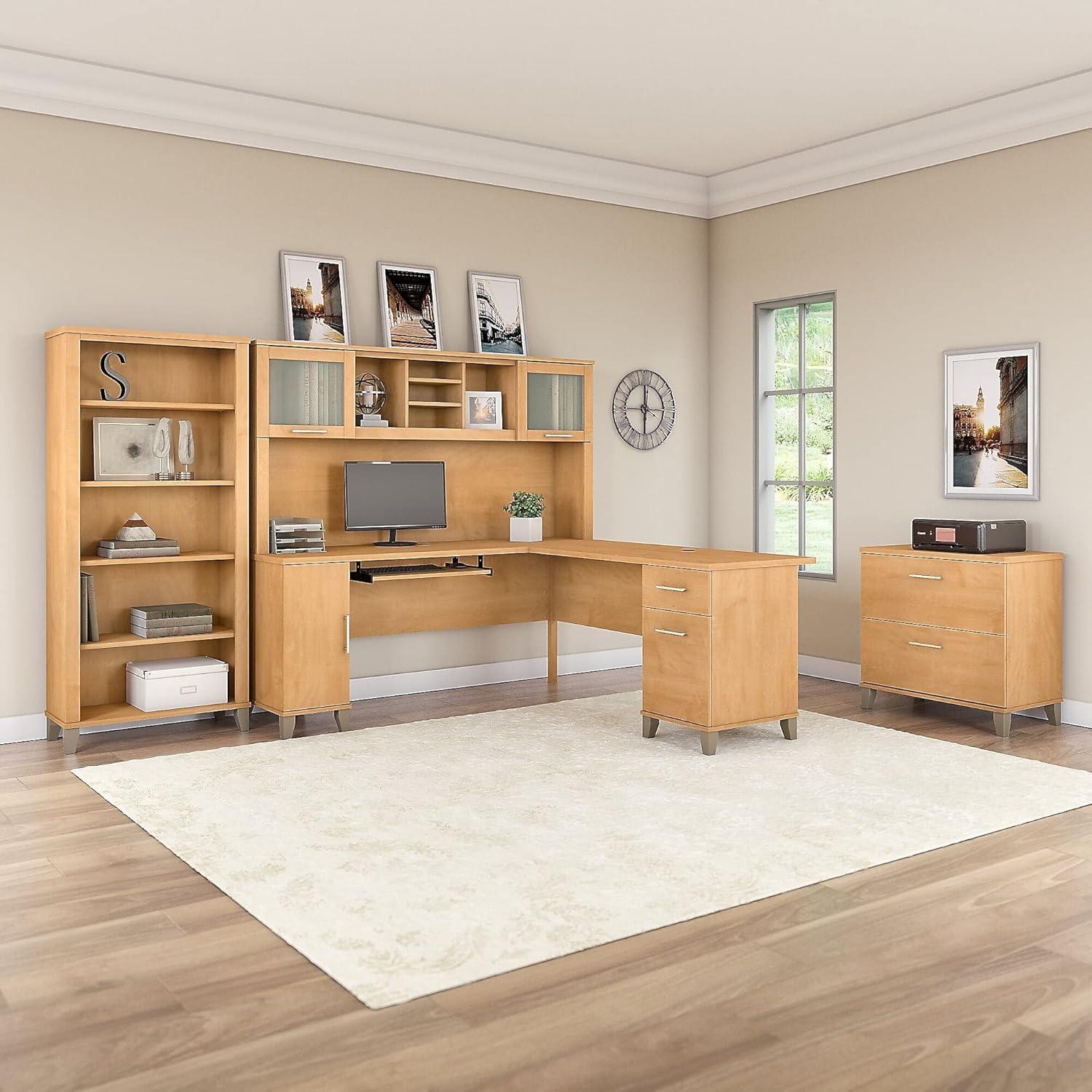 Maple Cross 2 Drawer Mobile Lateral Filing Cabinet