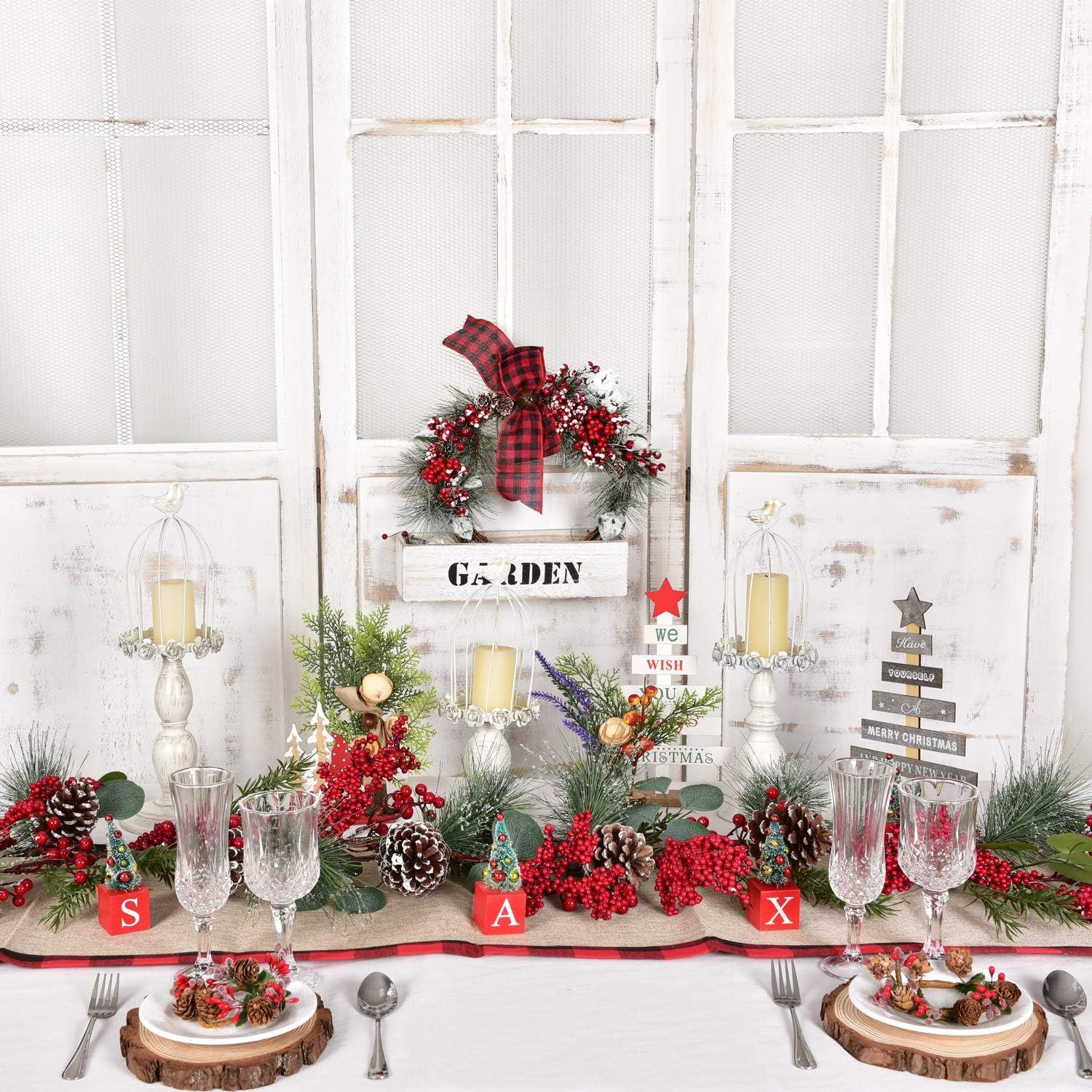 Christmas Garland Red Berry, Artificial Pine Needle Holiday Greenery (Evergreen) Unlit Fireplace Mantle Décor & Home Xmas Decoration Indoor/Outdoor Decorations 6 Feet Long (6ft) Clearance