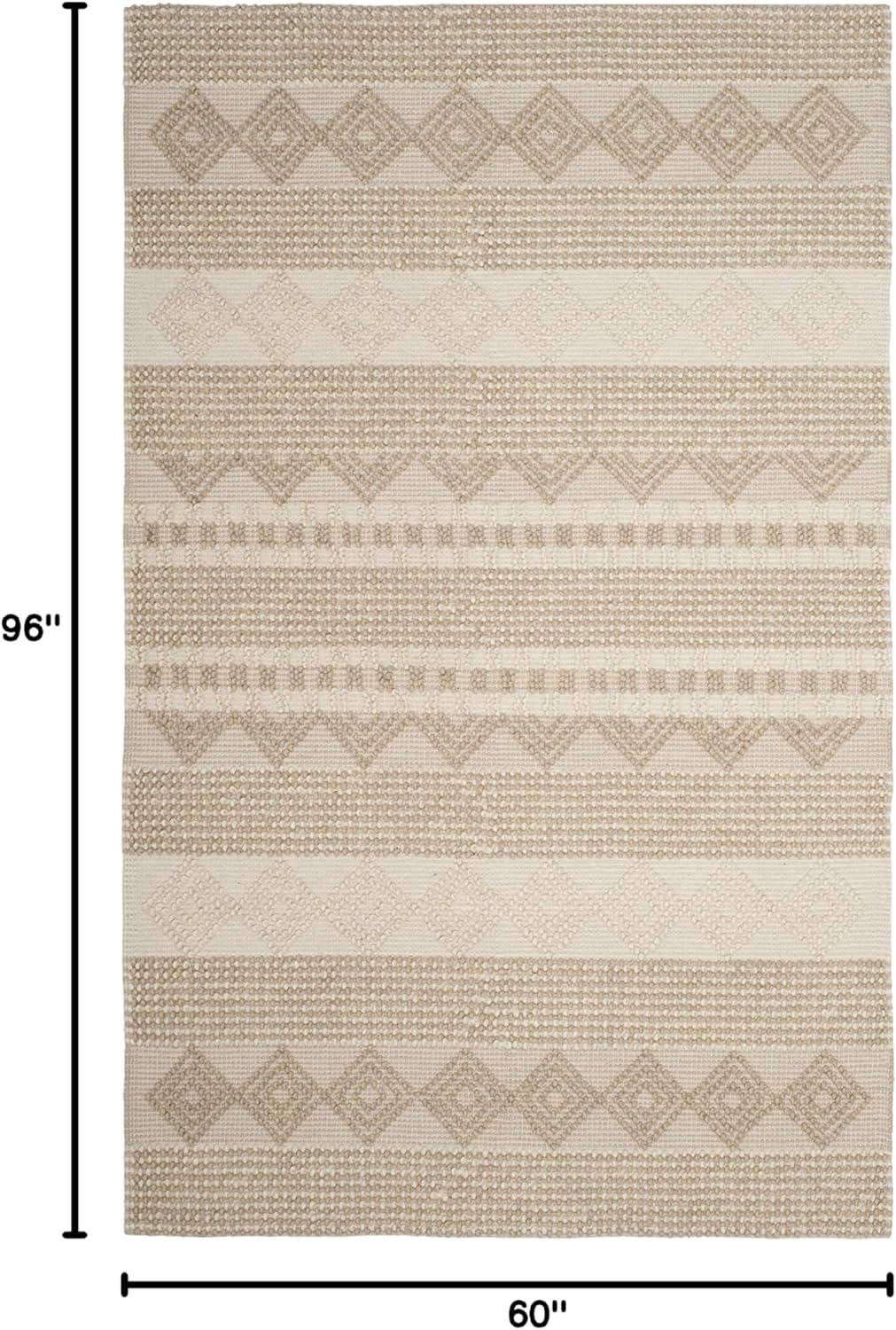 Winchester Geometric Hand-Woven Flatweave Wool/Cotton Beige/Ivory Area Rug