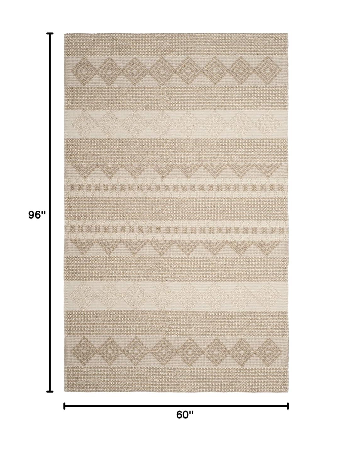 Winchester Geometric Hand-Woven Flatweave Wool/Cotton Beige/Ivory Area Rug