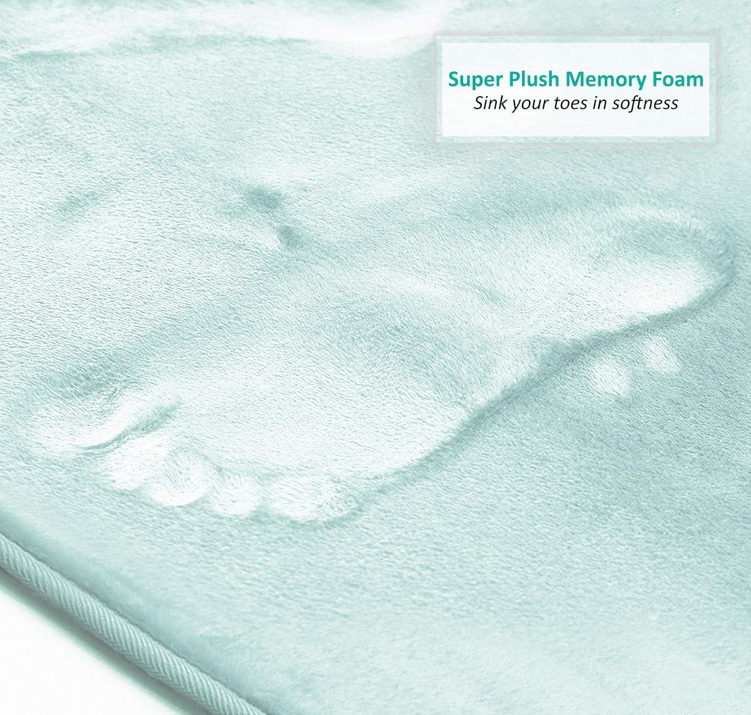 Ultra Soft and Absorbent Memory Foam Bath Rug Set with Non-Slip Backing