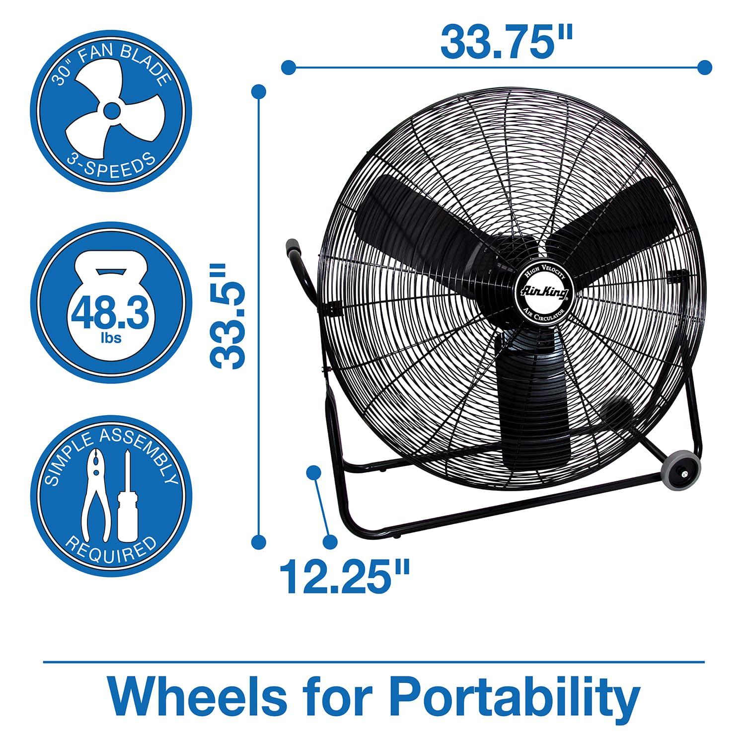 Air King Air King 3-Speed Indoor Industrial Open Motor Pivoting Floor Fan