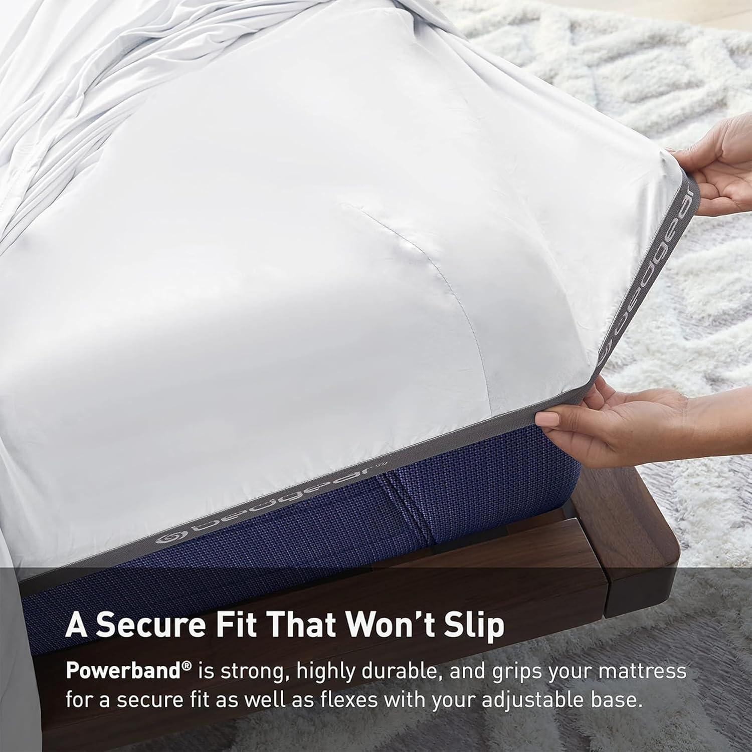 Bedgear Split Head Queen Hyper Cotton Sheet Set Medium Beige: Rayon Bamboo Blend, Moisture-Wicking, Climate Control Treatment