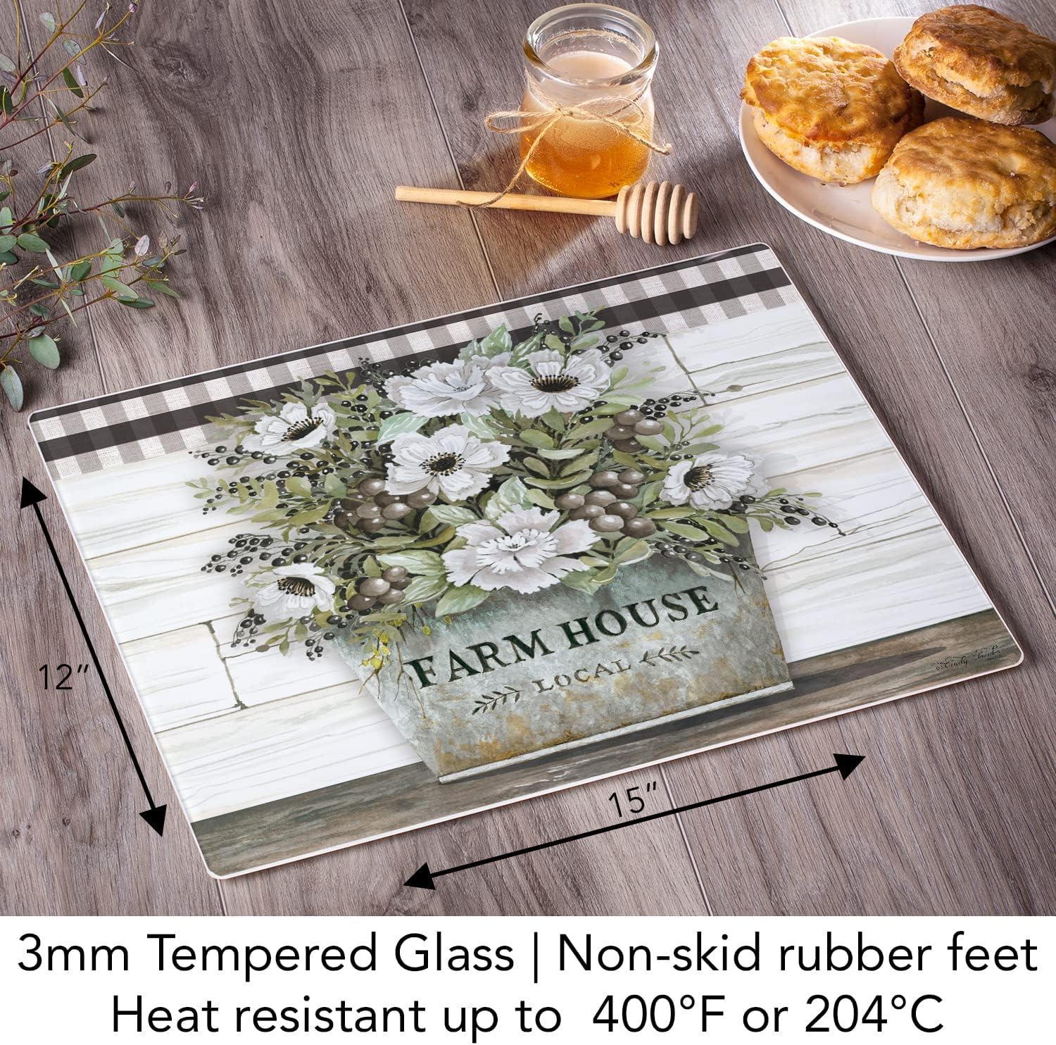 CounterArt CounterArt Vintage Farmhouse Tempered Glass Cutting Board