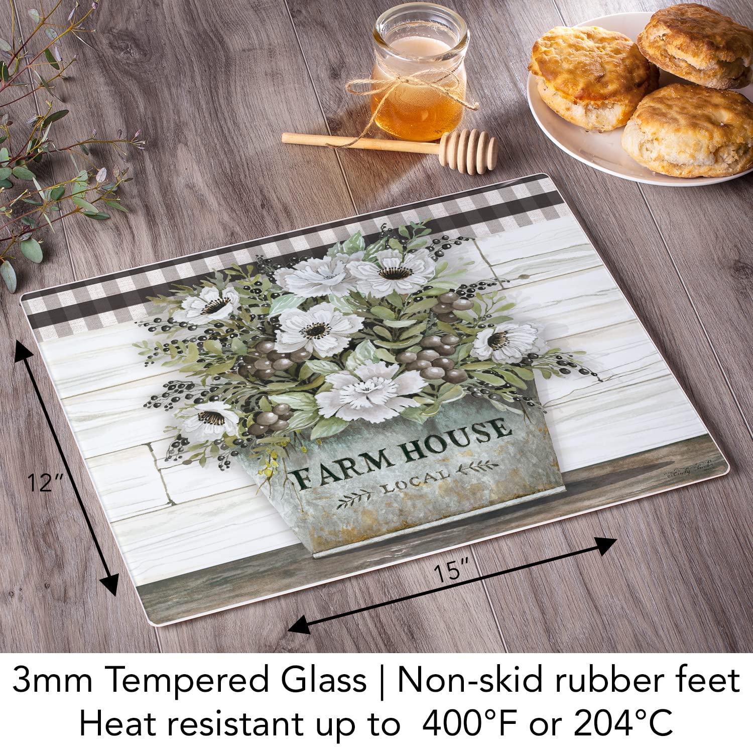 CounterArt CounterArt Vintage Farmhouse Tempered Glass Cutting Board