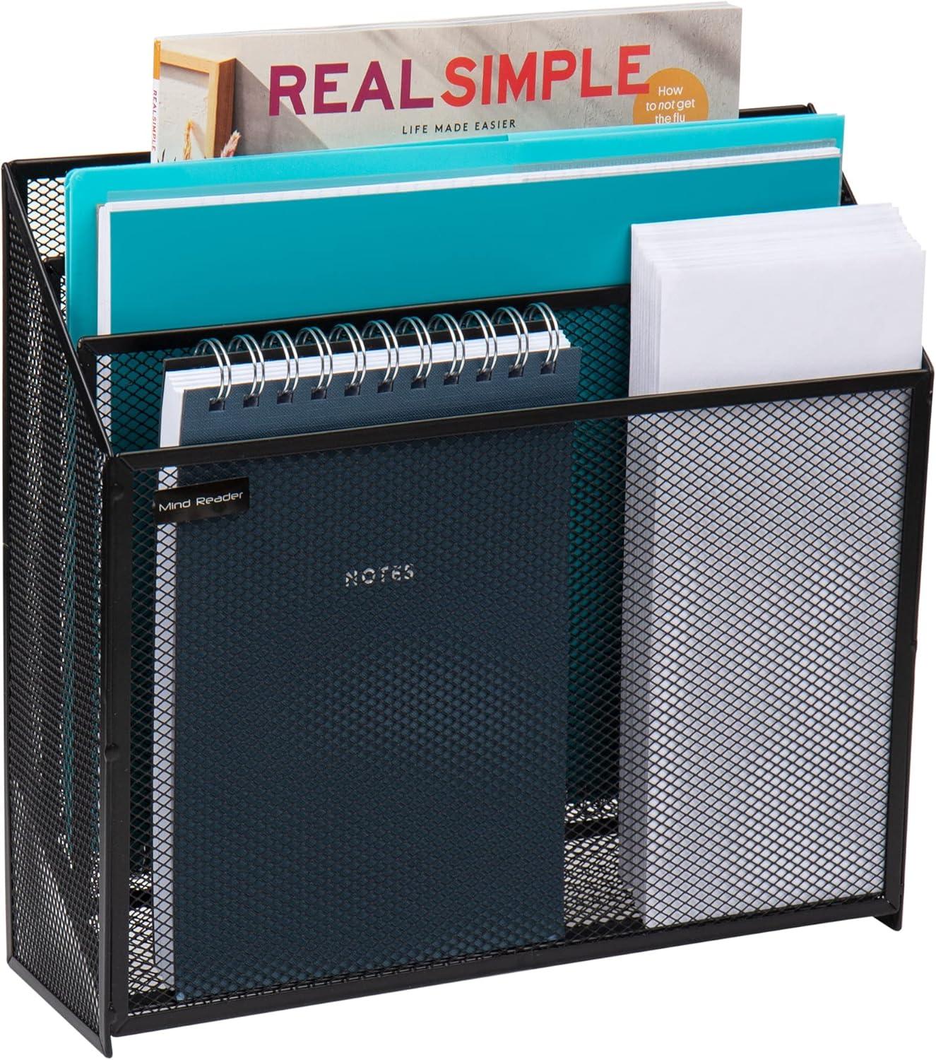 Mind Reader Black Steel Mesh 3-Tier Document Sorter