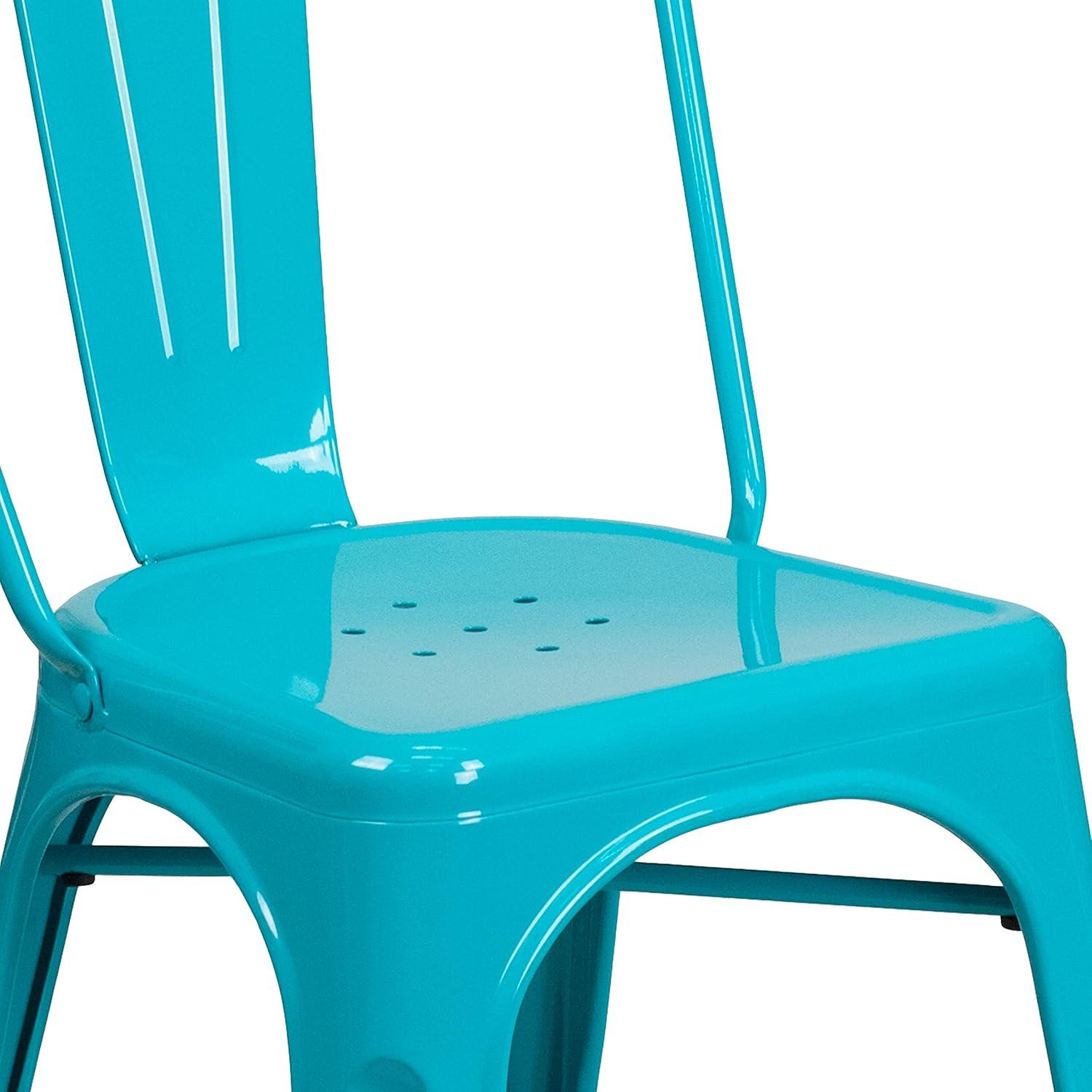 Flash Furniture Peterson Armless Metal Indoor-Outdoor Stackable Dining Chair (Set of 4)