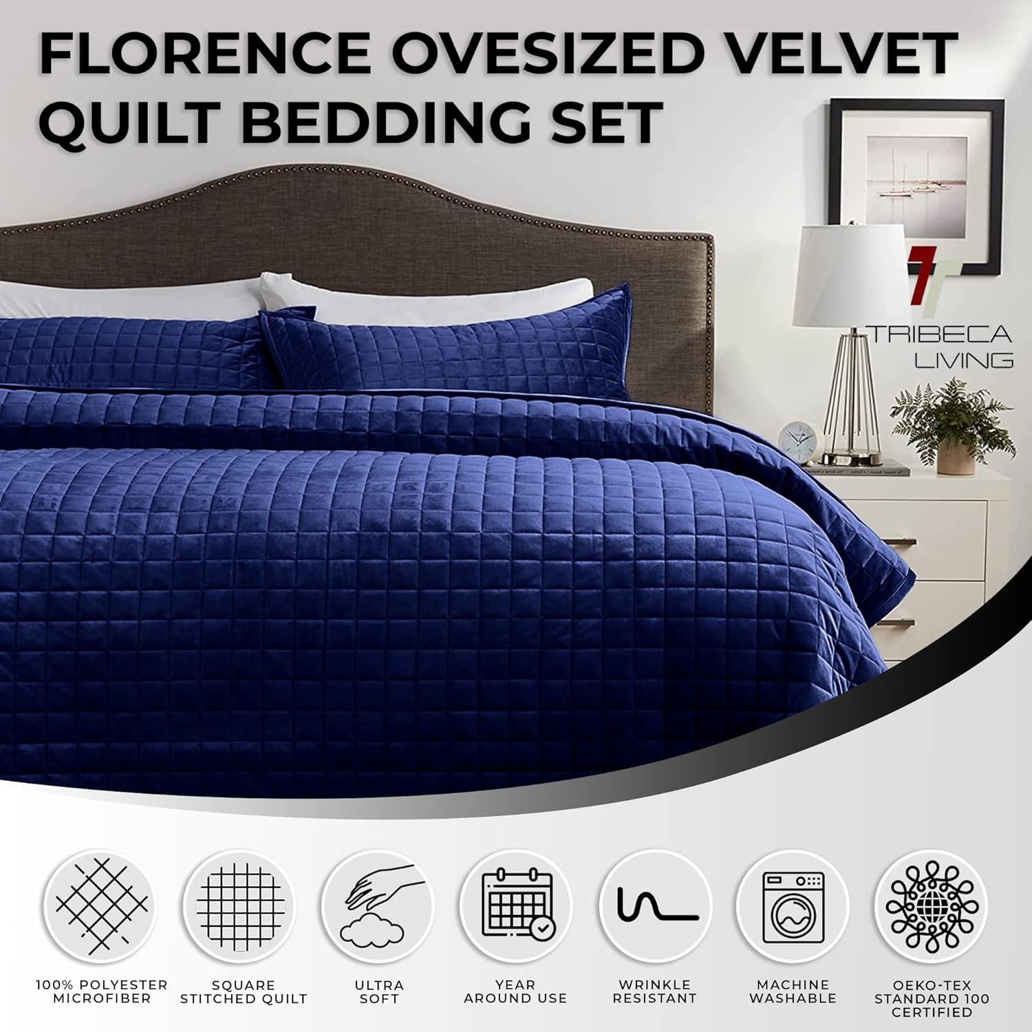 Tribeca Living Microfiber Reversible Glam Quilt Set & Reviews | Wayfair