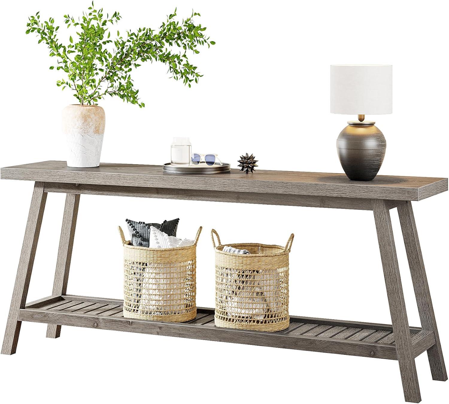 Farmhouse 70.9 Inches Console Entryway Table Grey