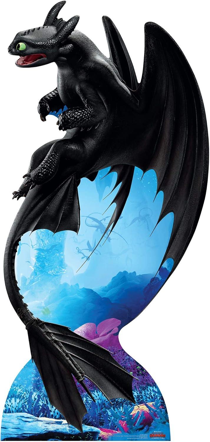 Toothless Black Cardboard Cutout Standup 76" x 36"