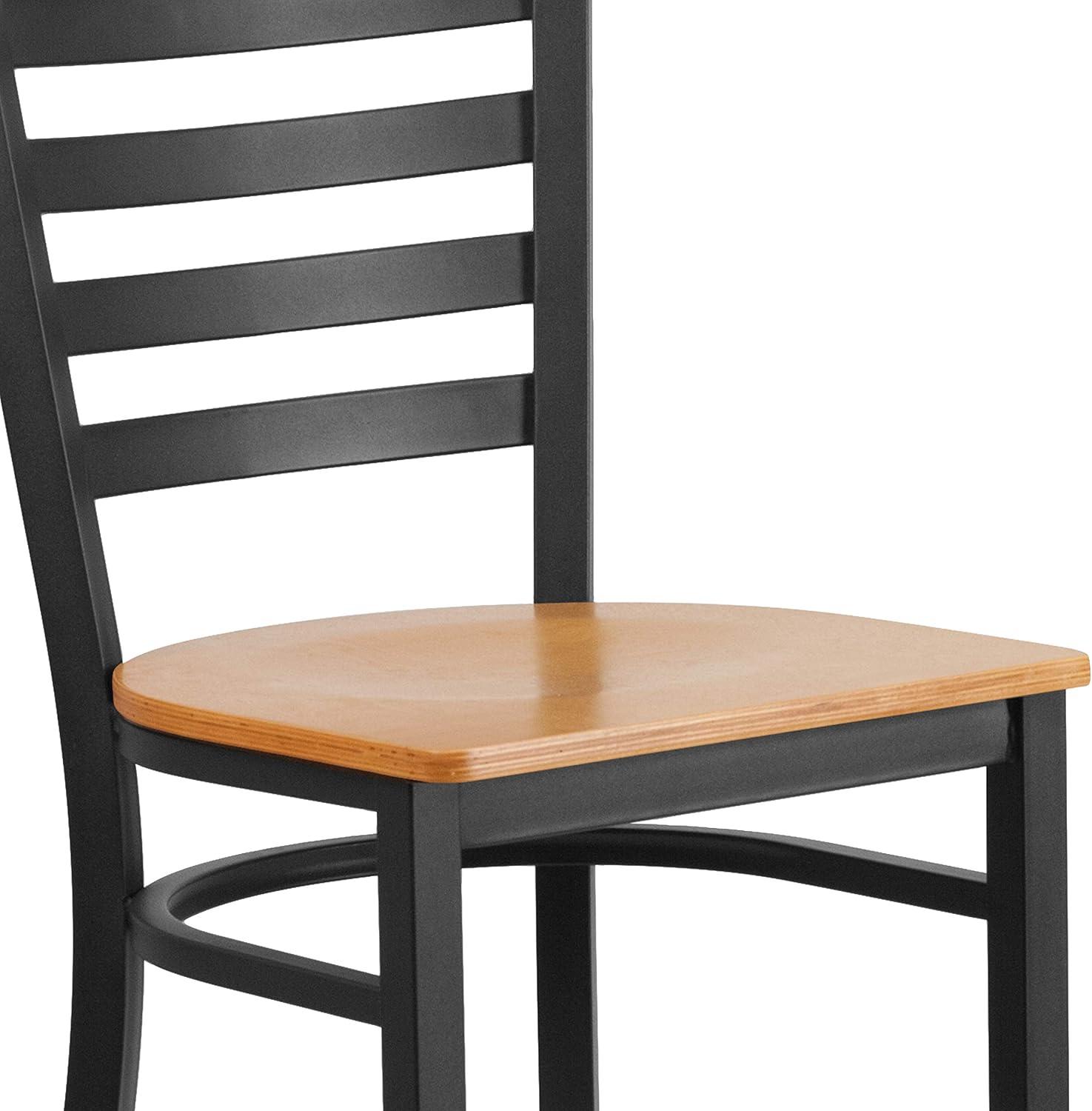 Flash Furniture Black Ladder Back Metal Restaurant Barstool