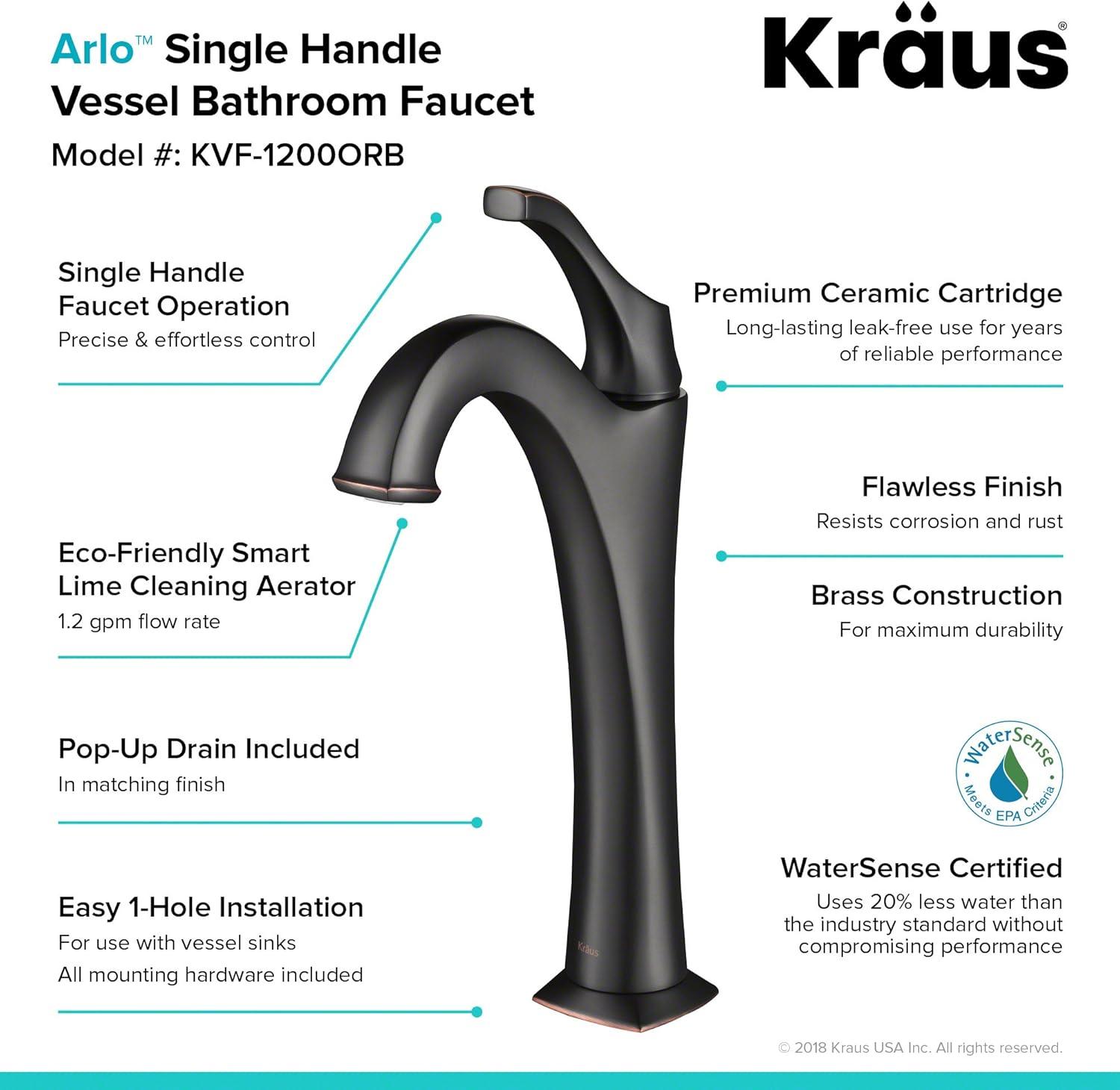 Arlo Vessel Sink Bathroom Faucet with Drain Assembly