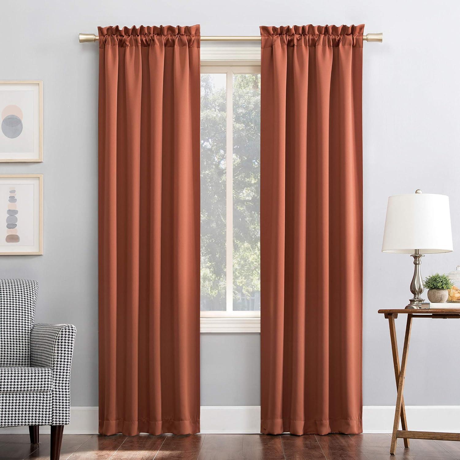 Sun Zero Blackout Kenneth Energy Saving Rod Pocket Curtain Panel