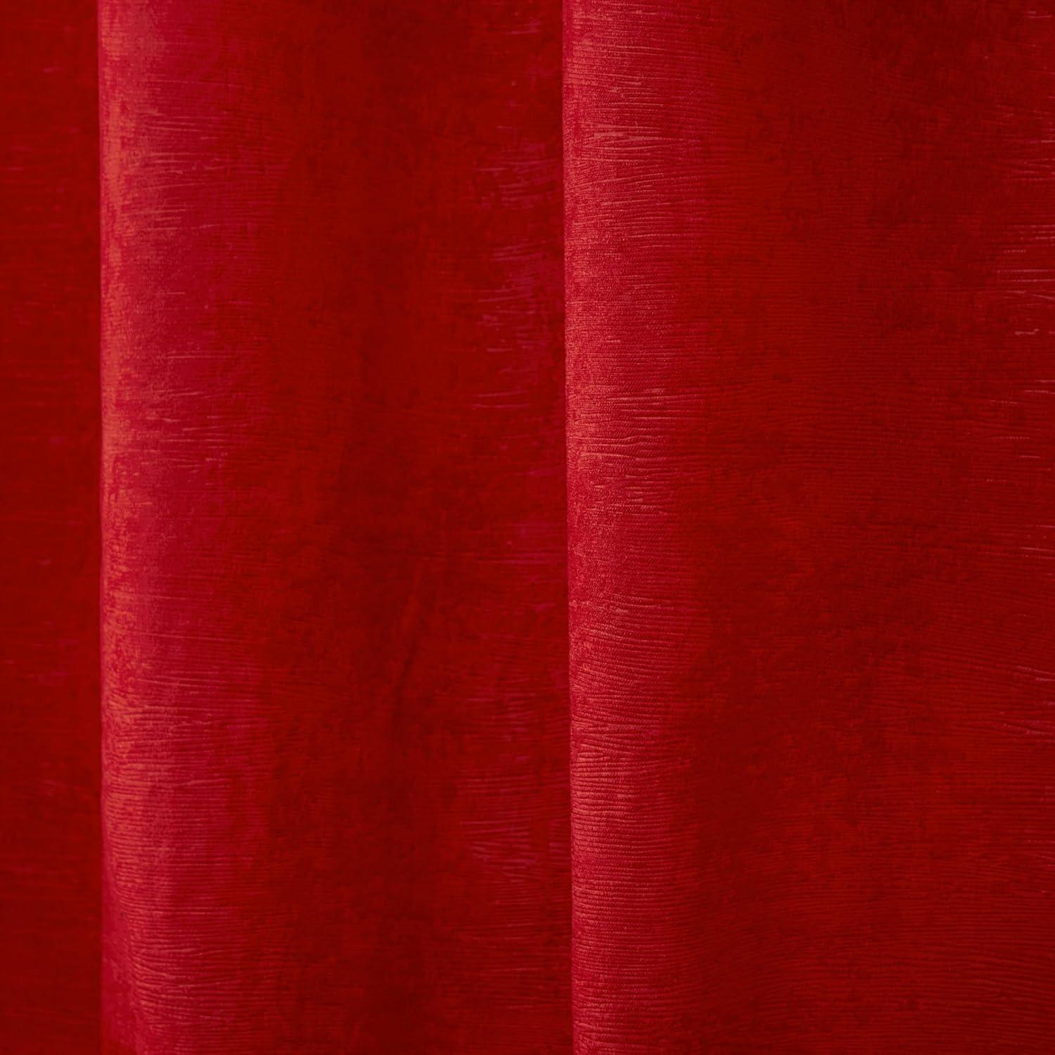 Set of 2 96"x52" Oxford Textured Sateen Thermal Room Darkening Grommet Top Window Curtain Panel Chili Red - Exclusive Home