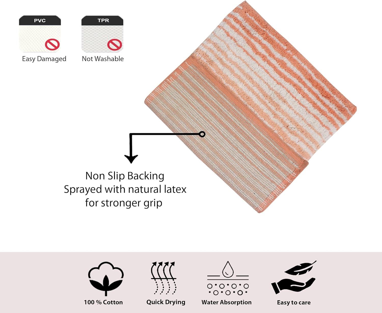 Home Weavers Gradation Collection 100% Cotton Toilet Lid Cover, Soft & Absorbent Bath Accessory, Non-Slip, Machine Washable, 18"x18" Toilet Lid Cover, Coral