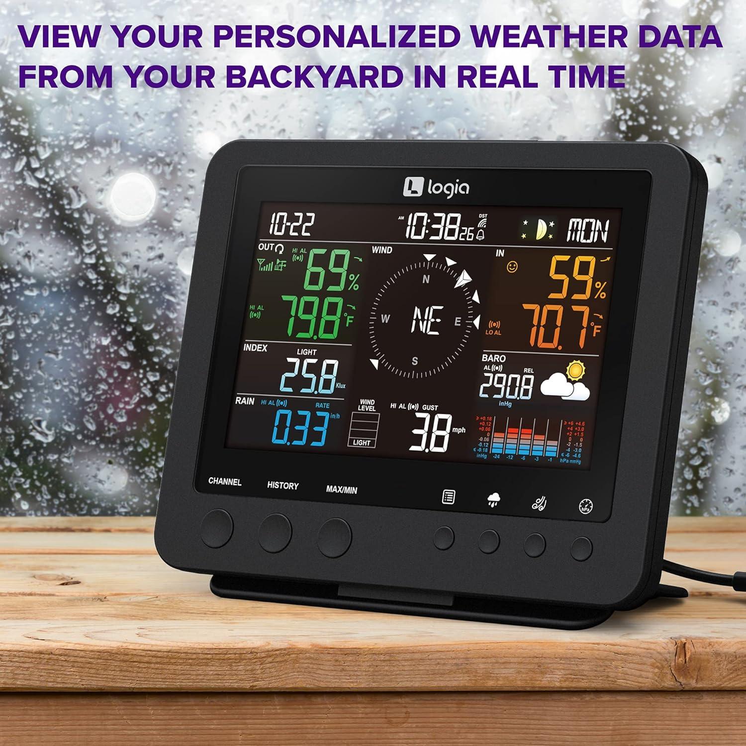 Logia 17-in-1 Wireless Weather Station with LED Display