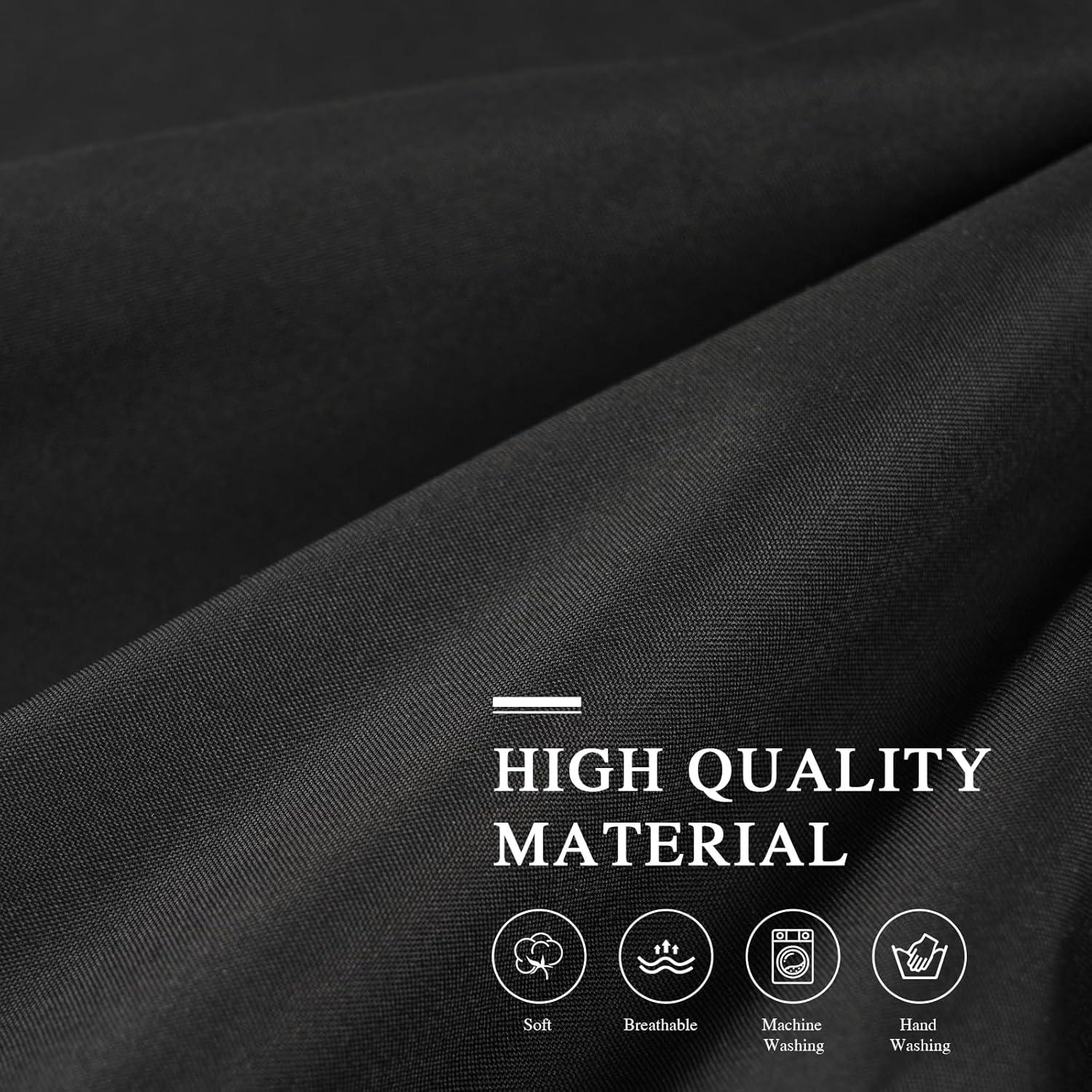 Black Canopy Bed Curtains - 4 Corner Post Bed Curtains King Lightproof Drapes Bed Canopy Curtain with Tie Backs for Adults & Girls Bedroom Decoration(Black,King)