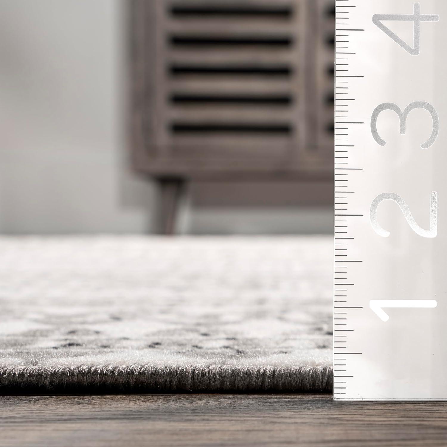 Nuloom Catherina Trellis 6 Square Indoor Area Rug for Living Room Bedroom Dining Room Kitchen, Grey/Ivory