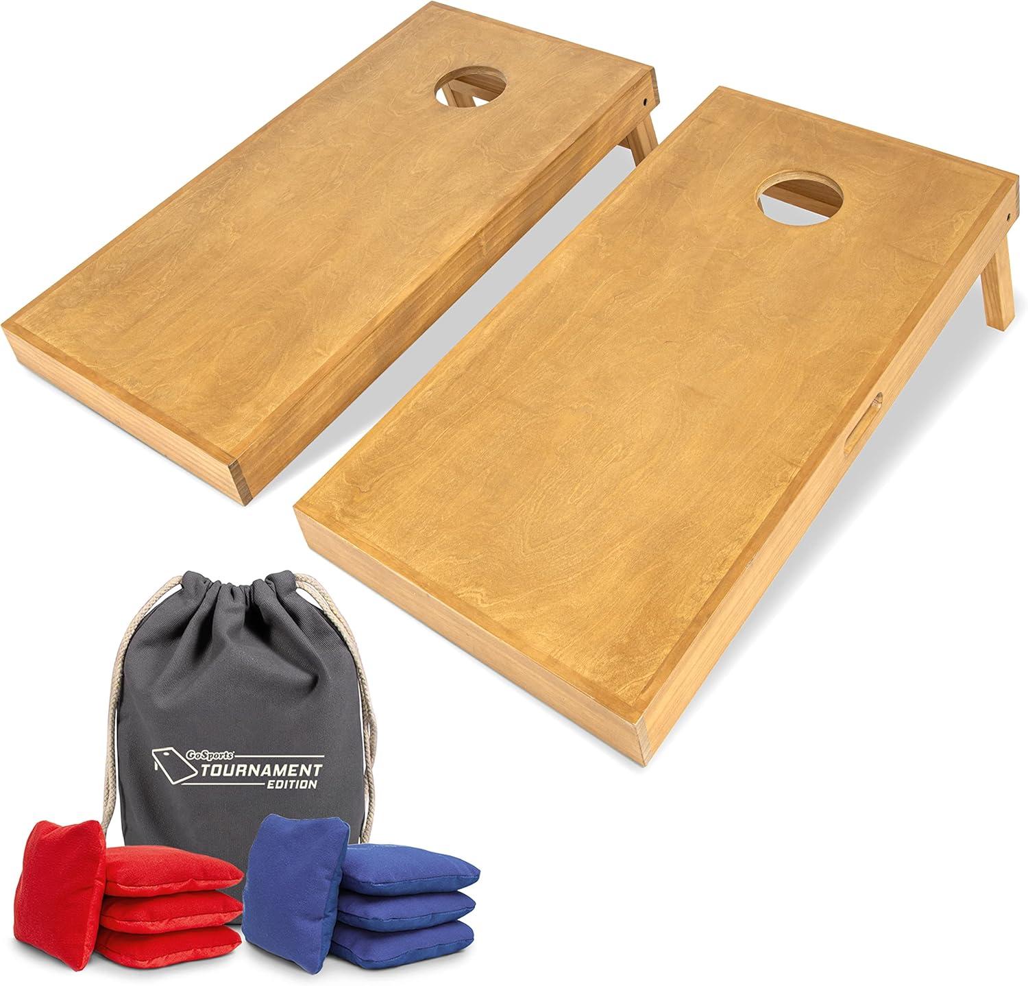 GoSports 4 ft x 2 ft Commercial Grade Cornhole Boards Set - Natural