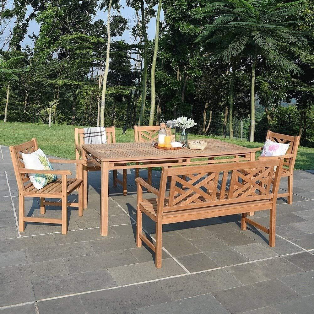 Cambridge Casual Willem Outdoor Teak Bench - Gray