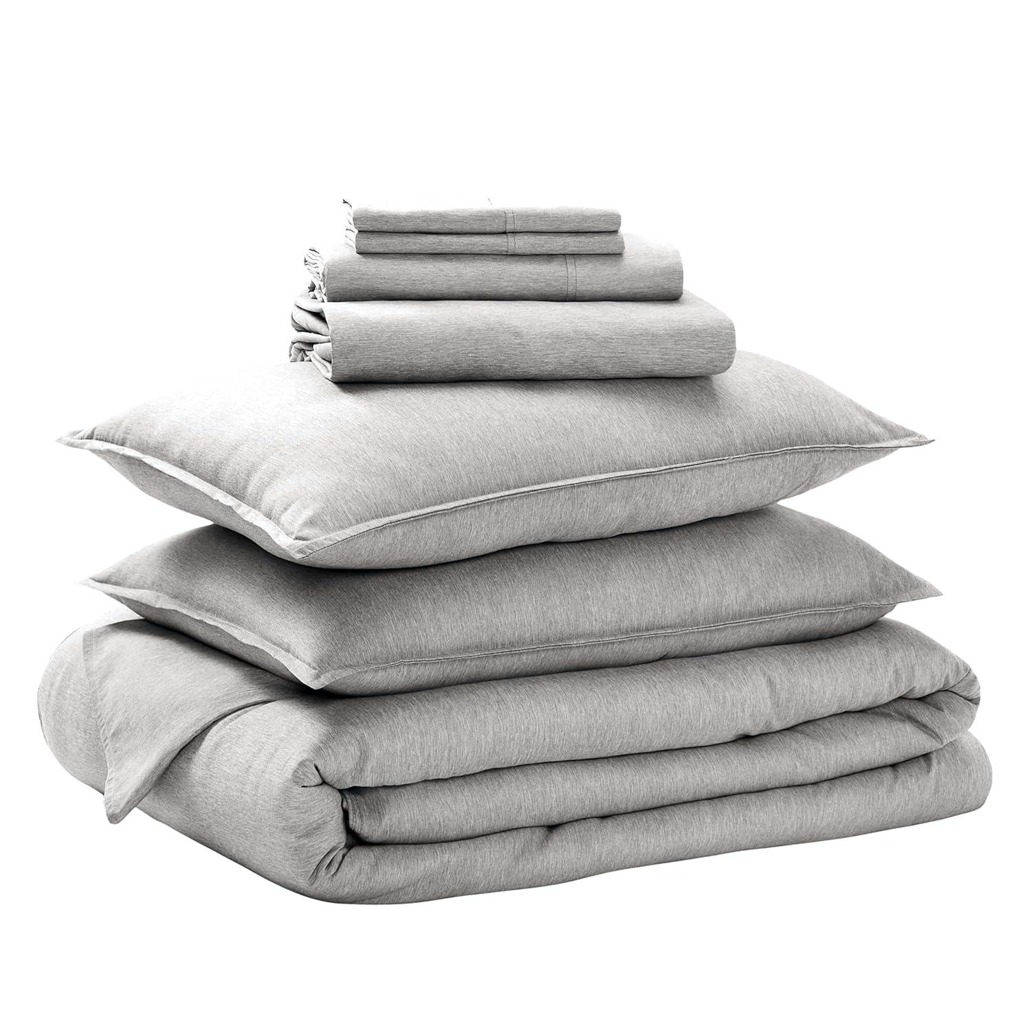 Full Double Brushed Bed in a Bag Heather Pewter by Bare Home