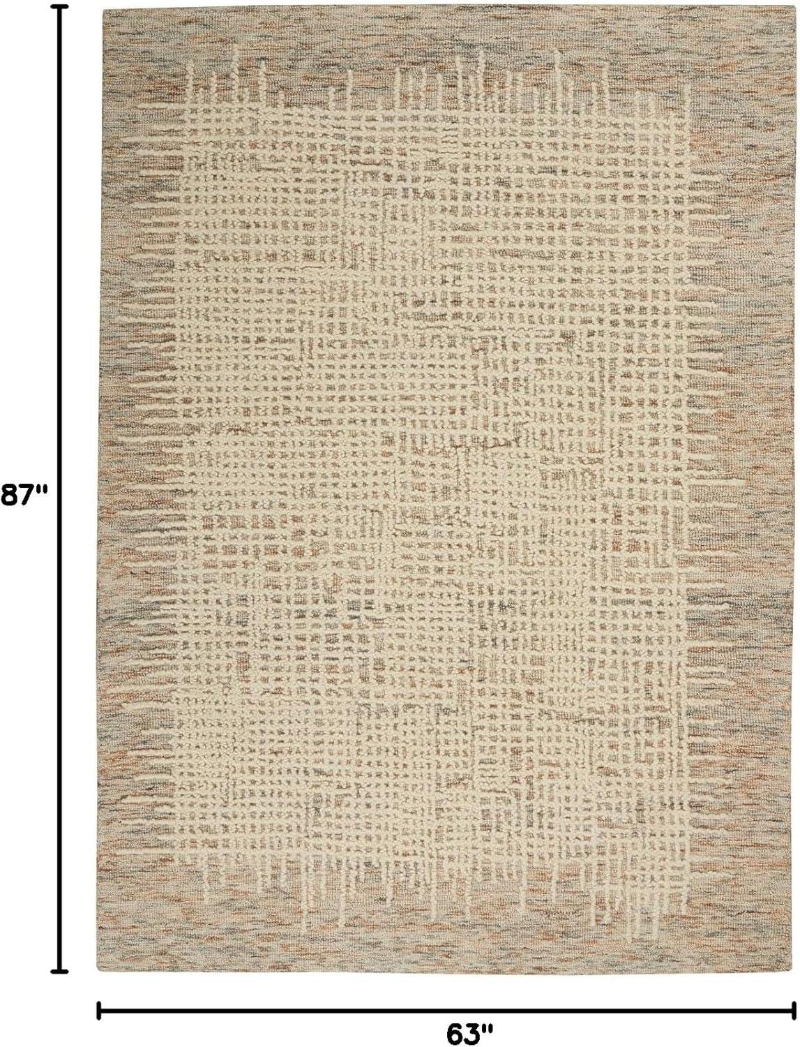 Nourison Vail Rustic Texture Indoor Area Rug Beige Multi 5'3" x 7'3"