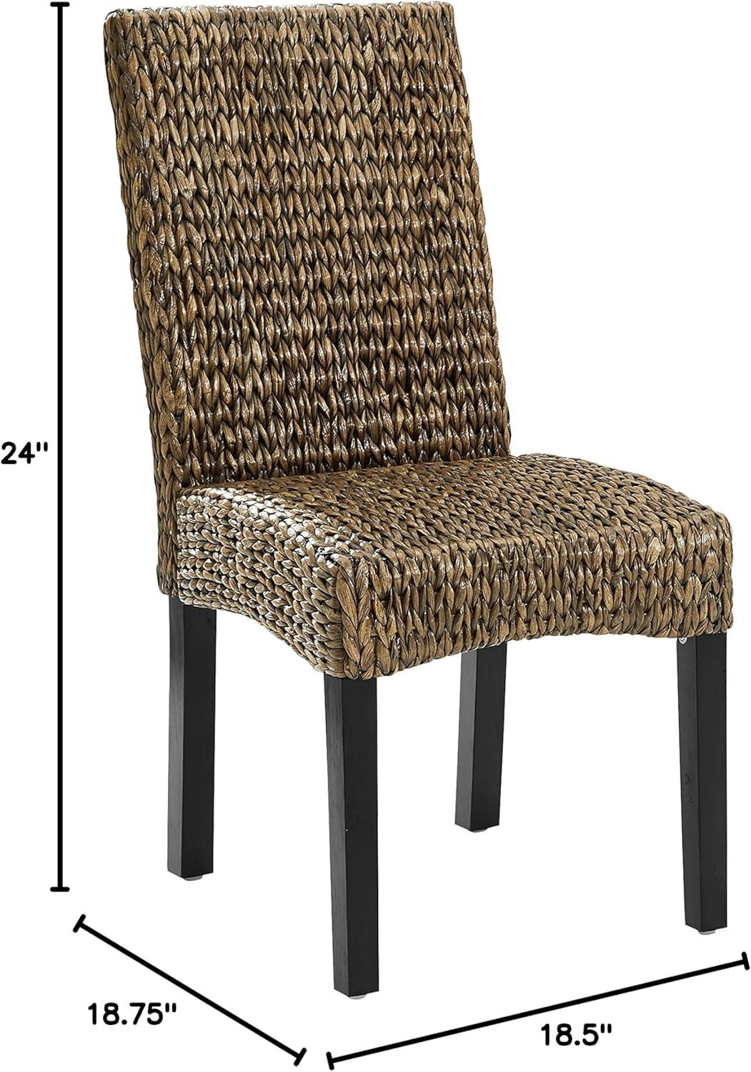 Set of 4 Edgewater Dining Chairs Seagrass/Dark Brown - Crosley