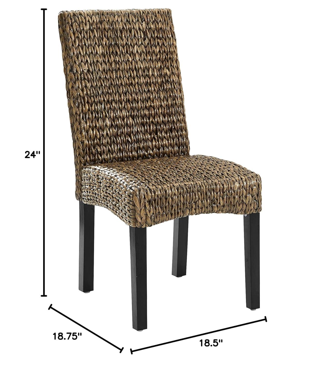 Set of 4 Edgewater Dining Chairs Seagrass/Dark Brown - Crosley