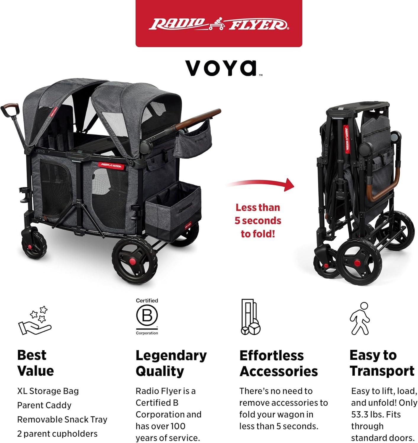Radio Flyer Voya Quad XT Baby Stroller Wagon