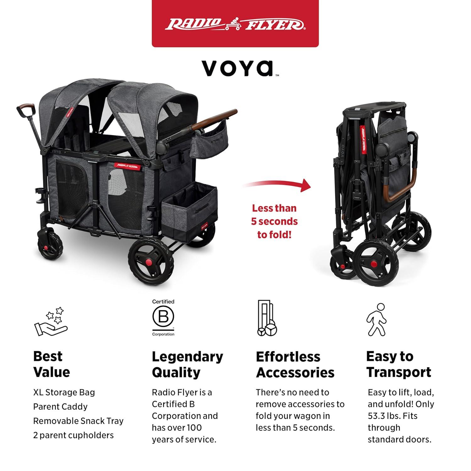 Radio Flyer Voya Quad XT Baby Stroller Wagon