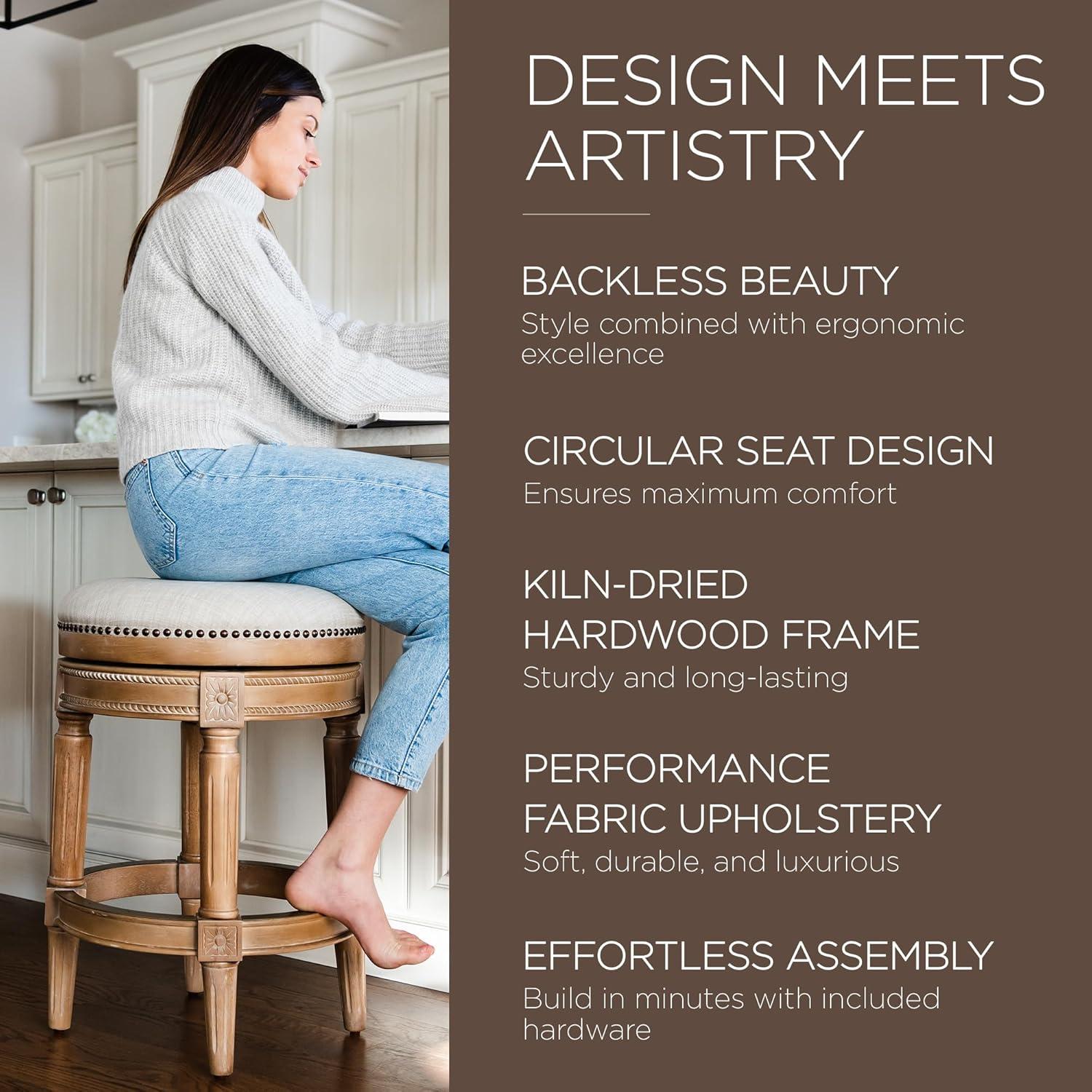 Maven Lane Maven Lane Pullman Backless Stool with Fabric Upholstery