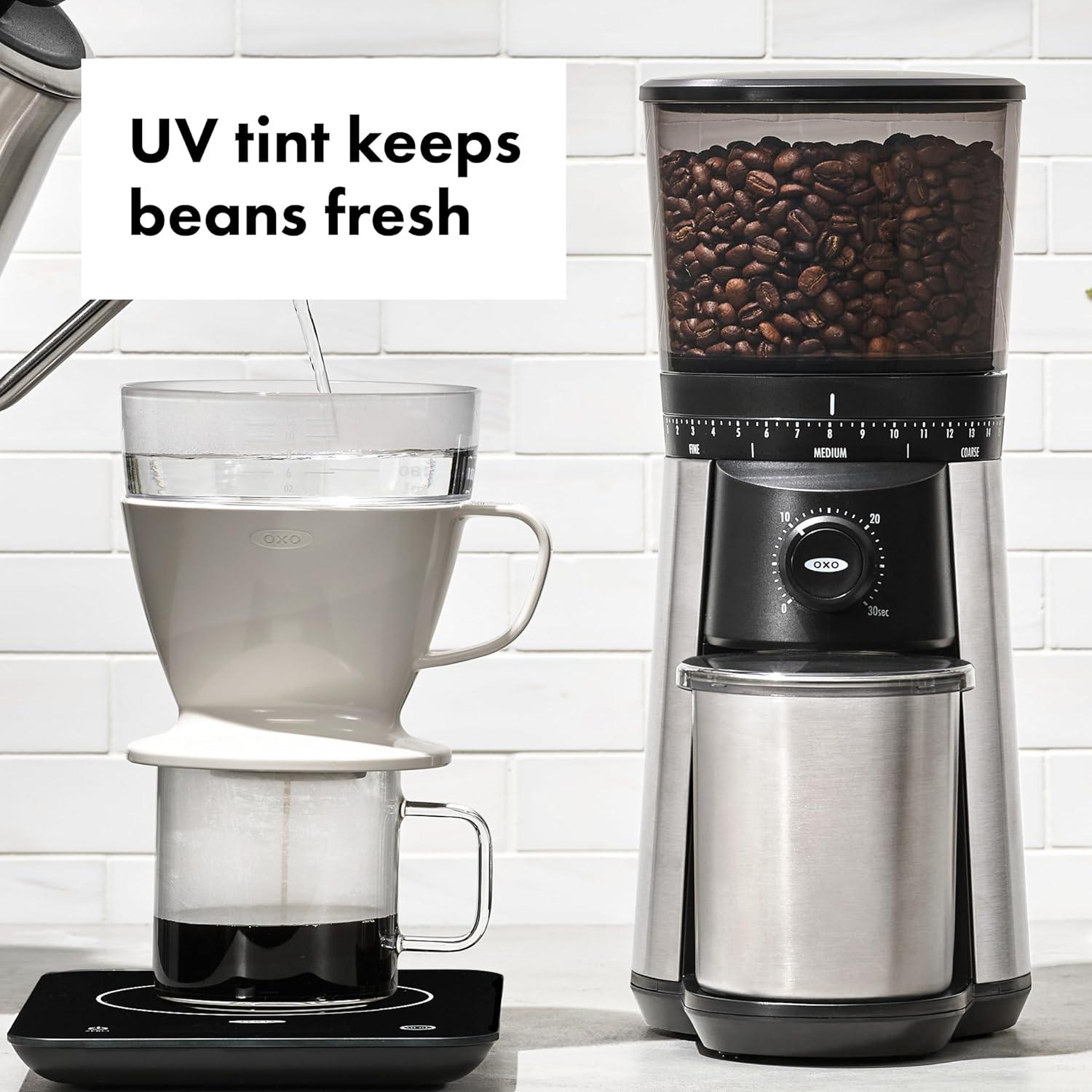 U-SHARE
 Brew Conical Burr Coffee Grinder , Silver