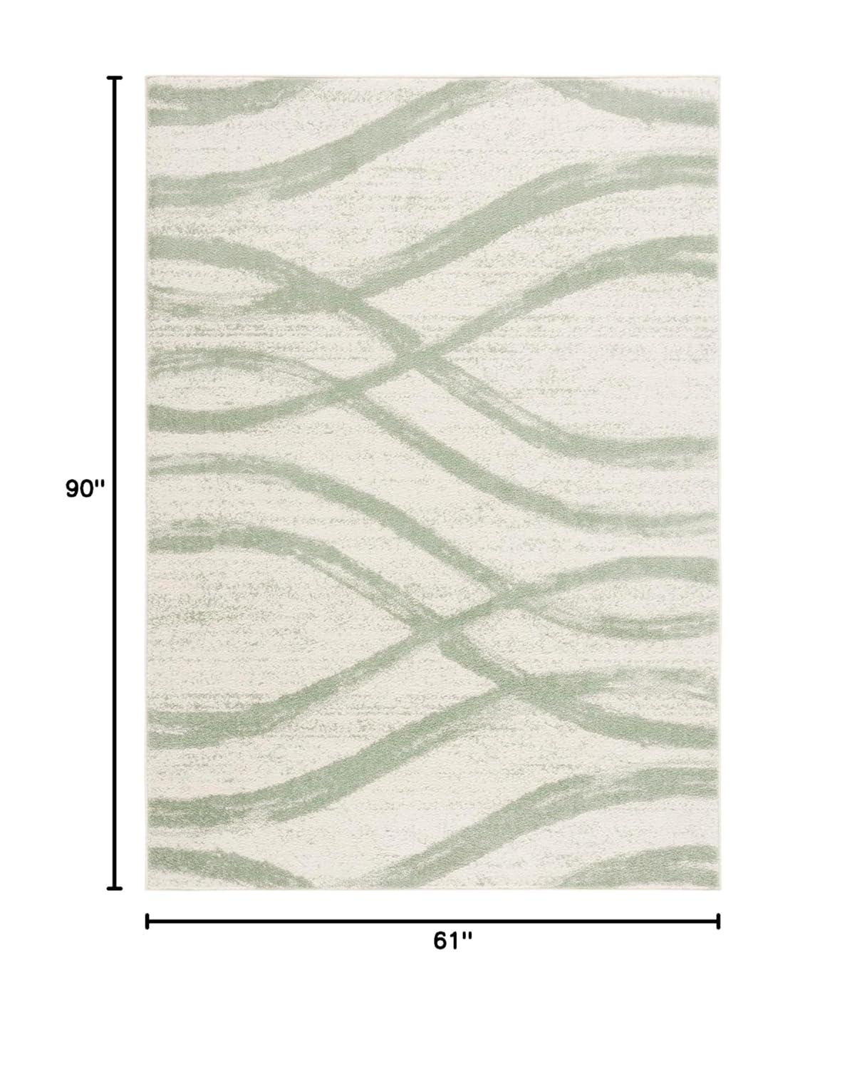 Adirondack ADR125 Machine Made Indoor Area Rug - Sage/Cream - 5'x5' - Safavieh