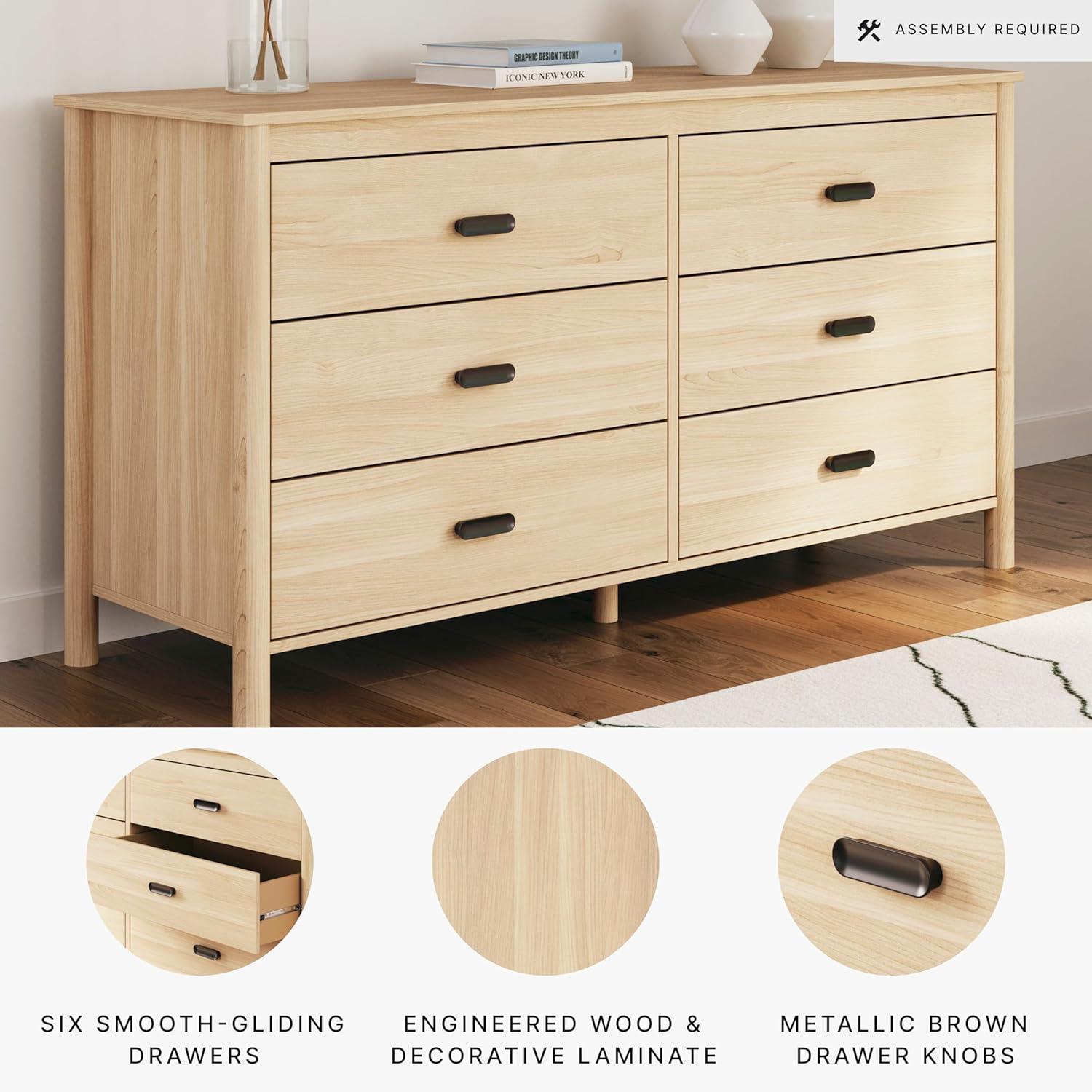 Signature Design by Ashley Cabinella Six Drawer Dresser, Tan