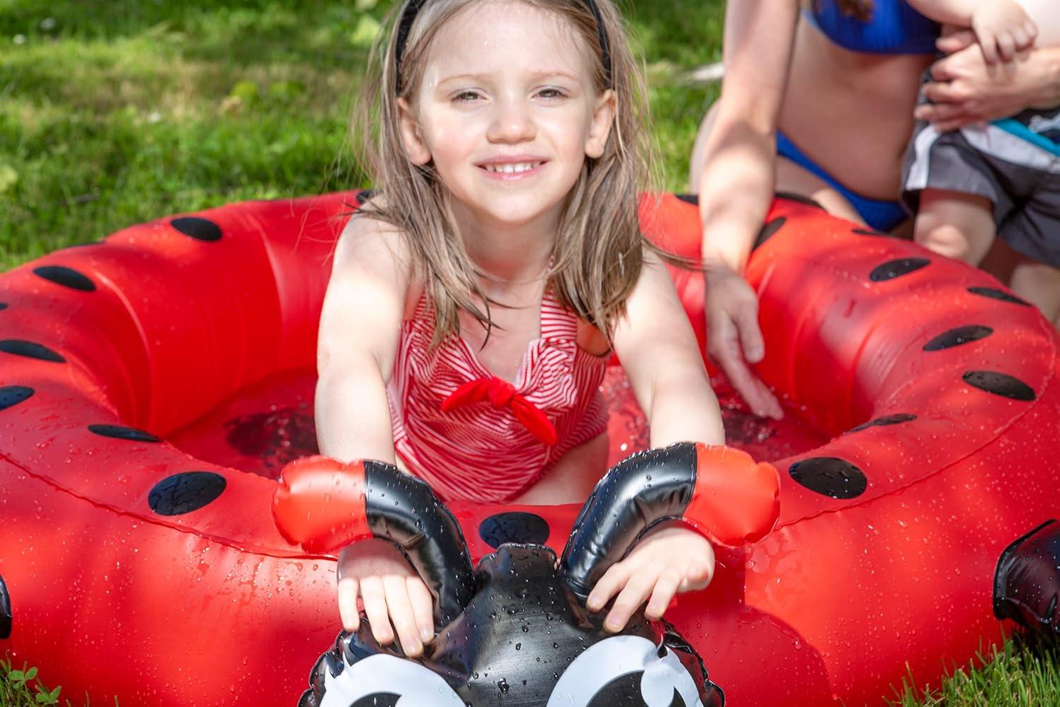 Poolmaster Ladybug Kiddie Wading Pool - Inflatable Swimming Pool for Kids