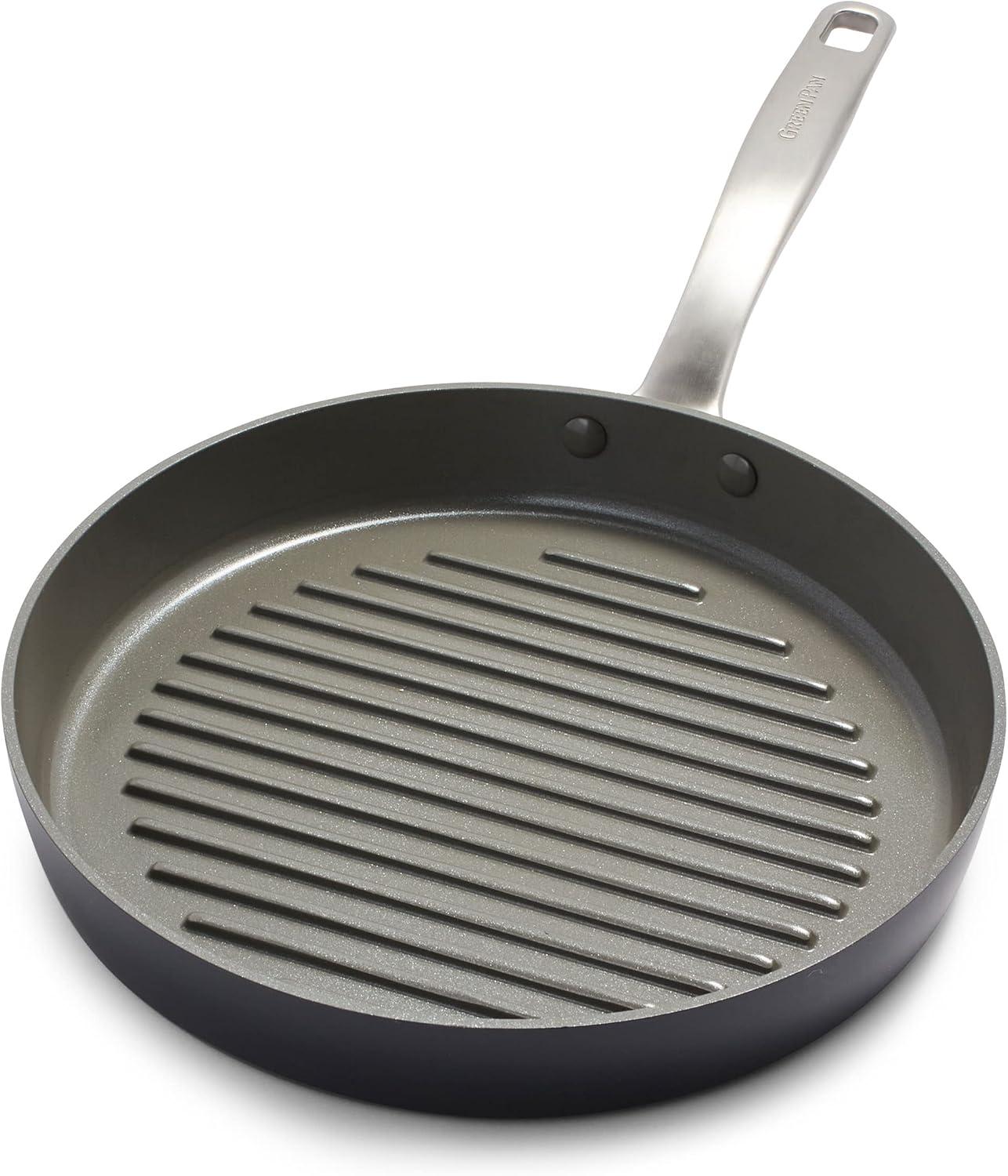 GreenPan Chatham Healthy Ceramic Nonstick, Grill Pan, 11", Gray