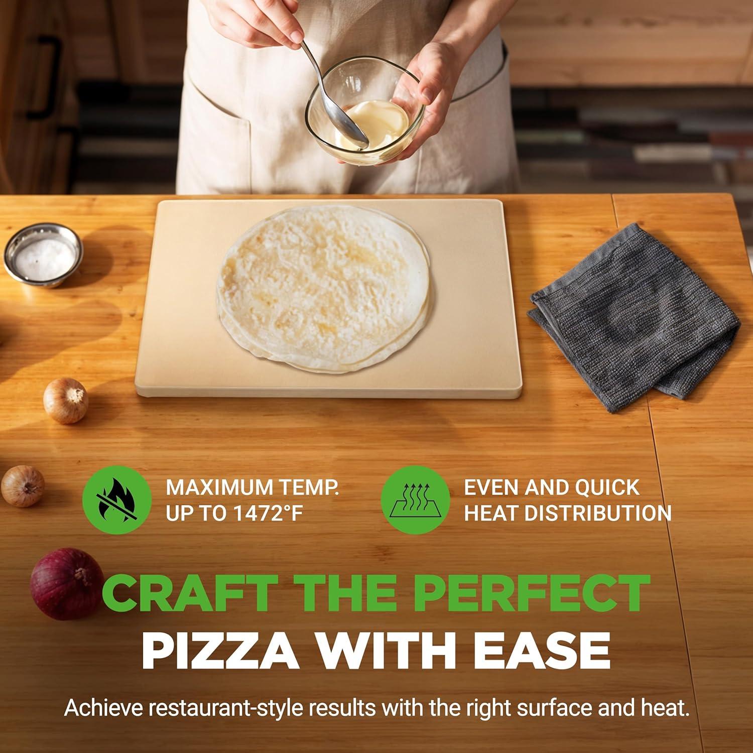 NutriChef Non-Stick Aluminum 12.8'' Pizza Stone