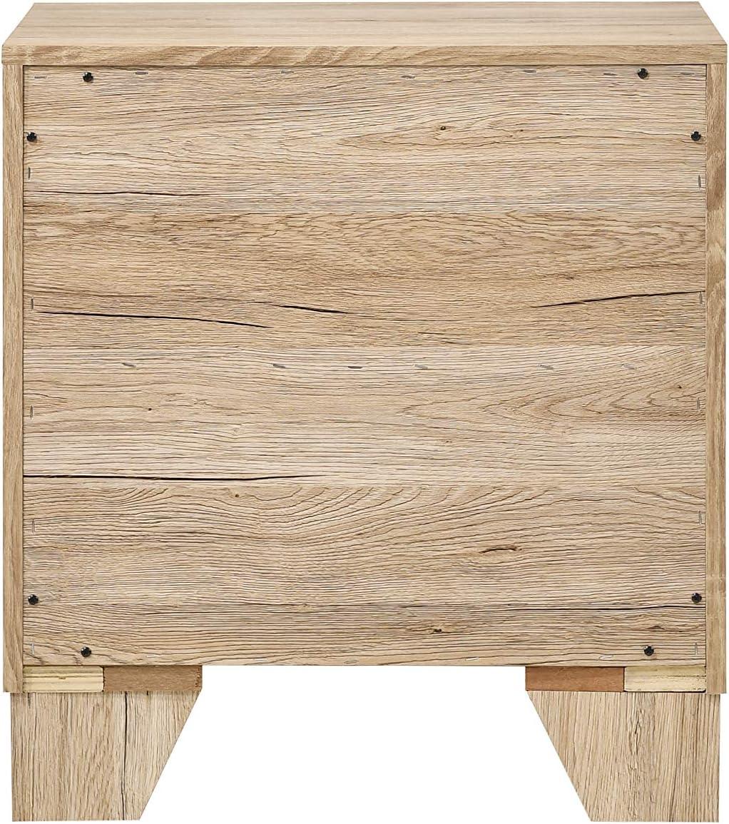 22" Miquell Nightstand Natural - Acme Furniture: Wood Composite, 24" High, Drawer Storage, Assembly Required