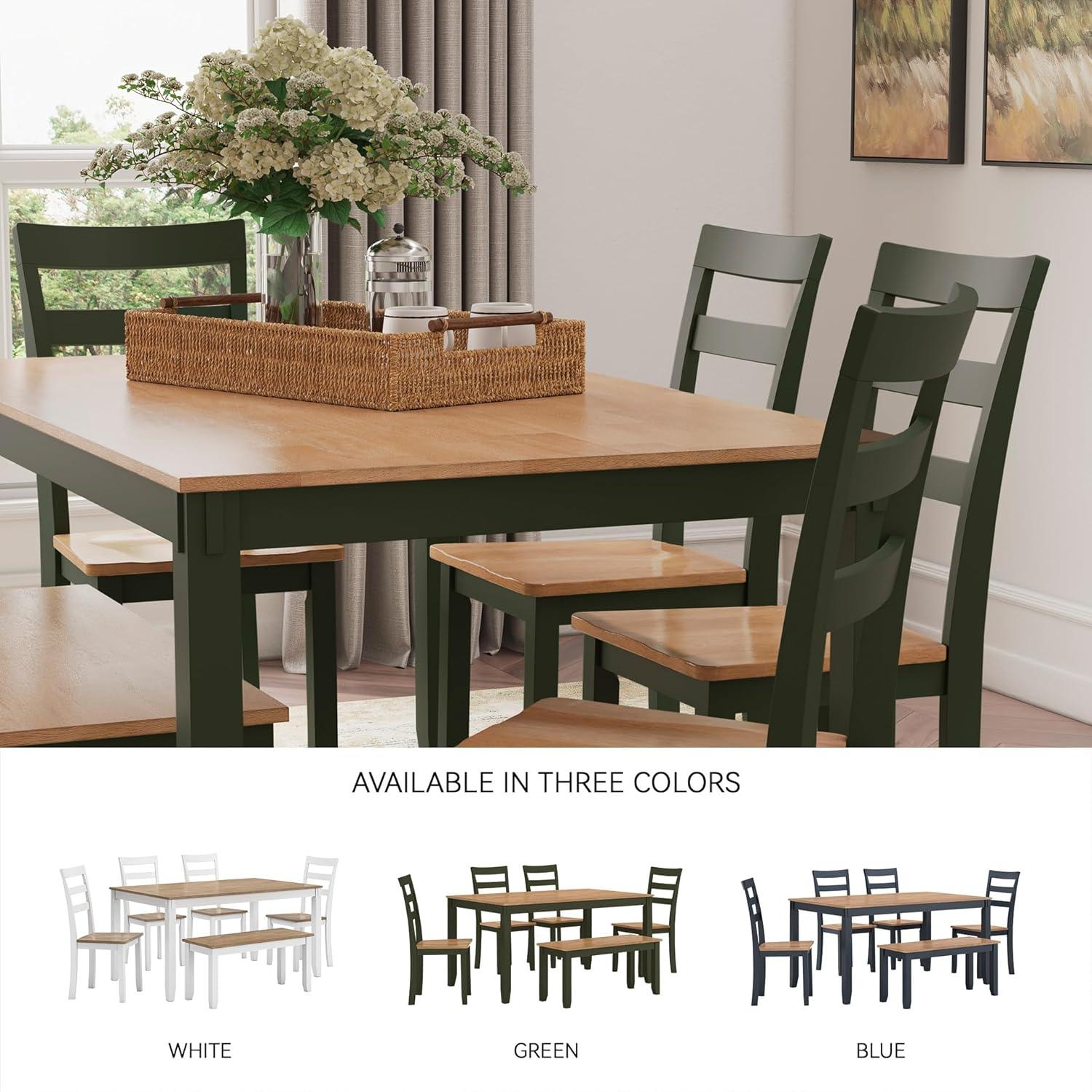 Lark Manor™ Malkin Dining Table With 4 Chairs And Bench, Set Of 6