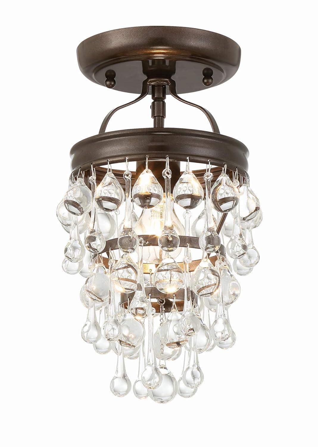 Crystorama Calypso 7 1/2"W Vibrant Bronze and Crystal Mini Chandelier