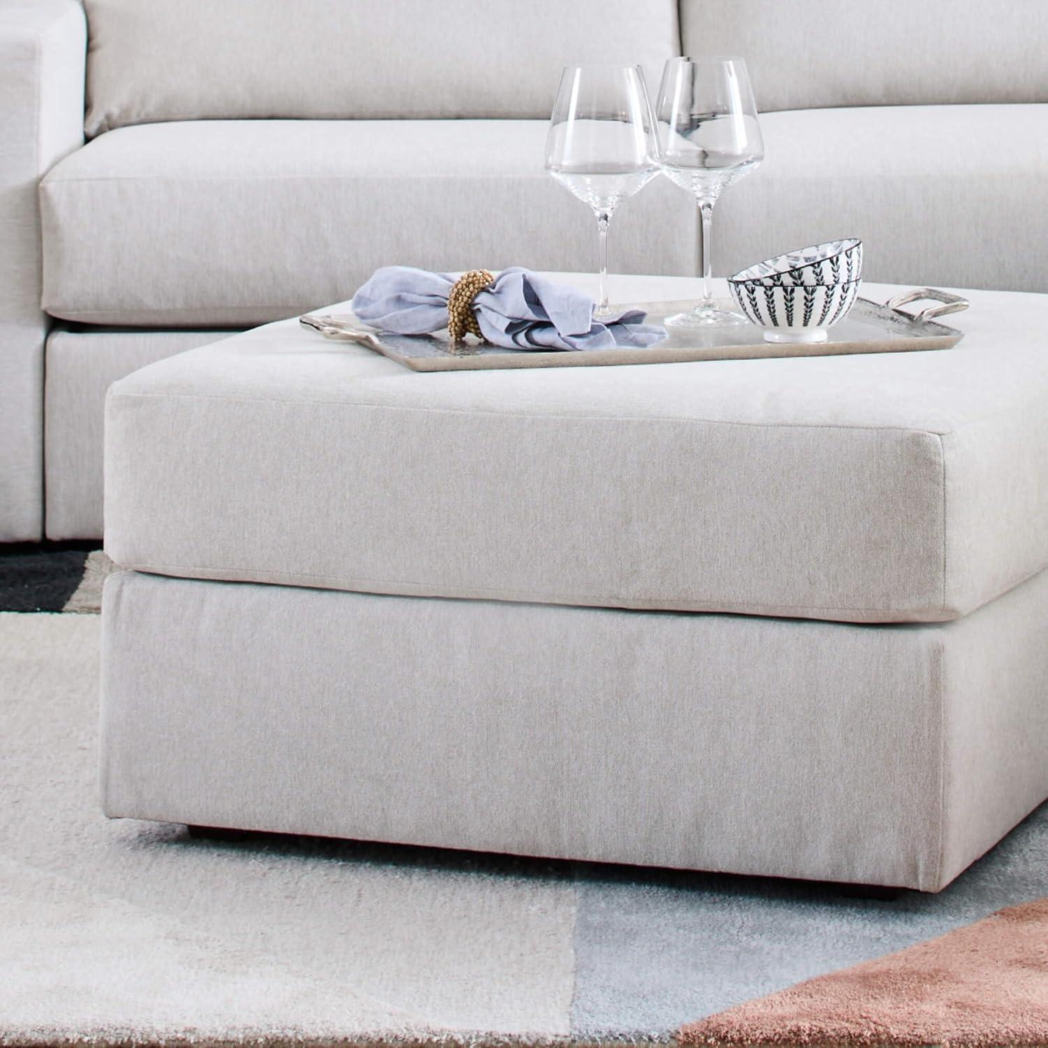 Flex 5 - Piece Upholstered Modular Sectional with Bumper Ottoman