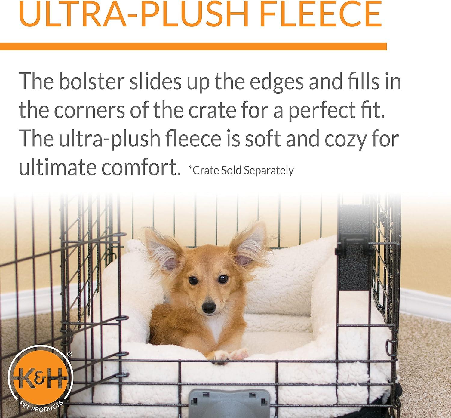 K&H Pet Products Deluxe Bolster Crate Pad Fleece 14 X 22 Inches