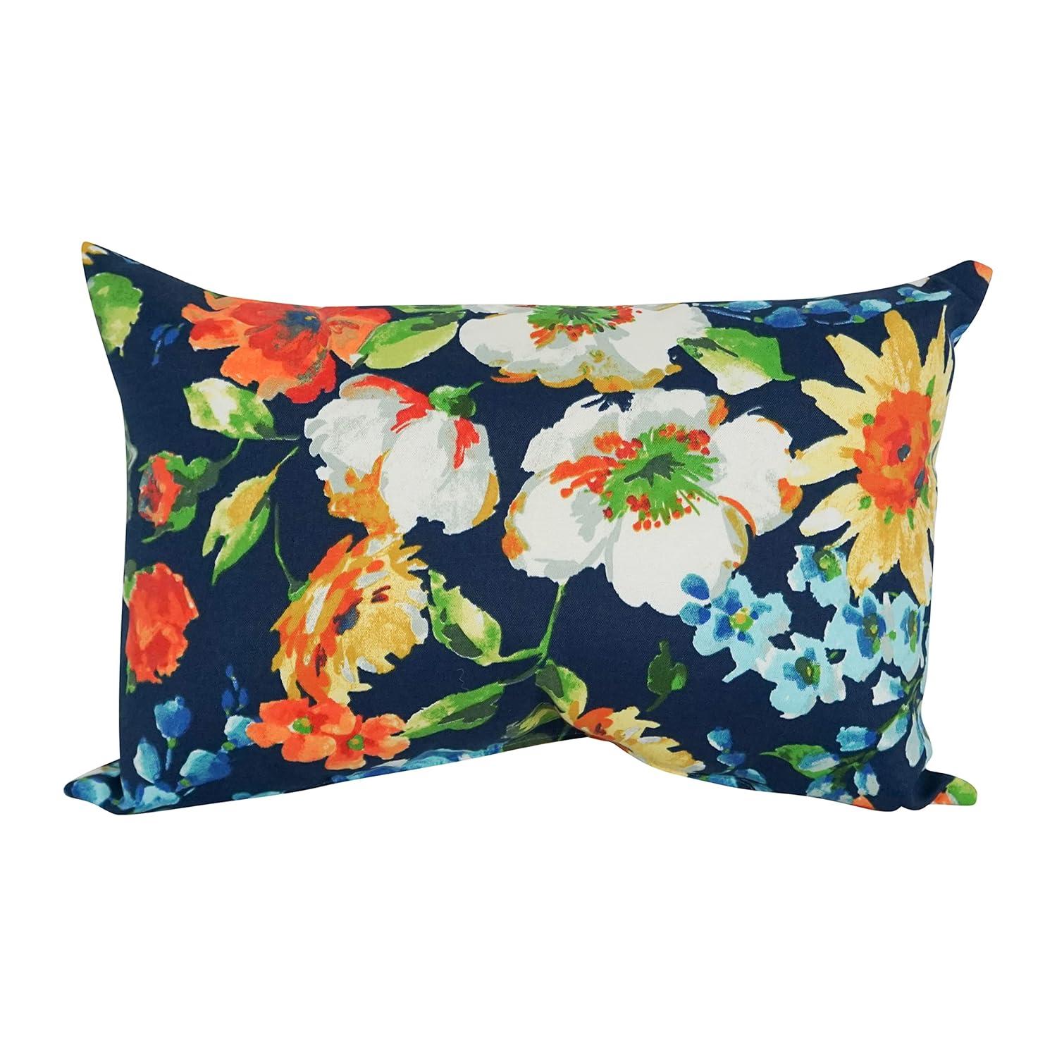 Blazing Needles 9911-S2-REO-59 12 x 20 in. Rectangular Spun Poly Throw Pillows, Alfinia Fresco Caspian - Set of 2