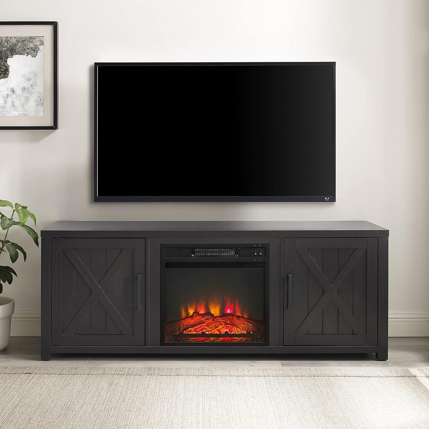 58" Gordon Low Profile TV Stand for TVs up to 65" with Fireplace Dark Walnut - Crosley