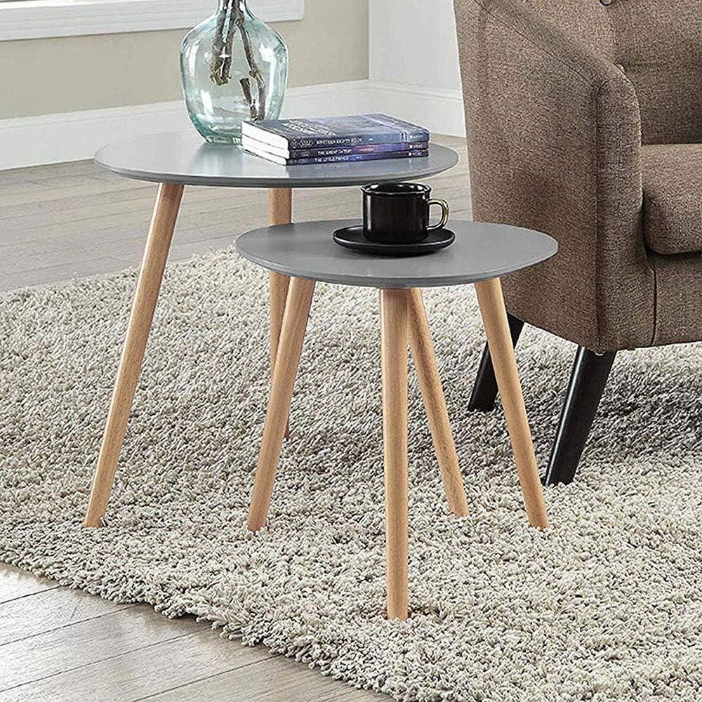 Oslo Nesting End Tables, Gray & Light Oak - 19 x 19 x 19 in.