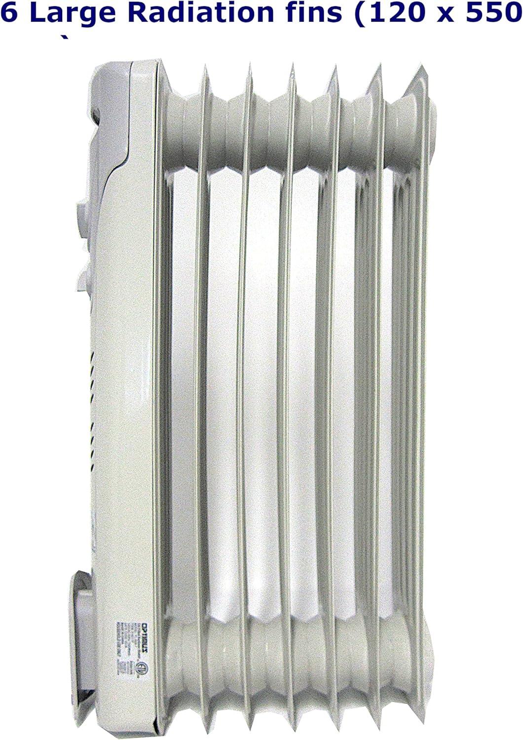 Optimus Portable 7 Fins Oil Filled Radiator Heater