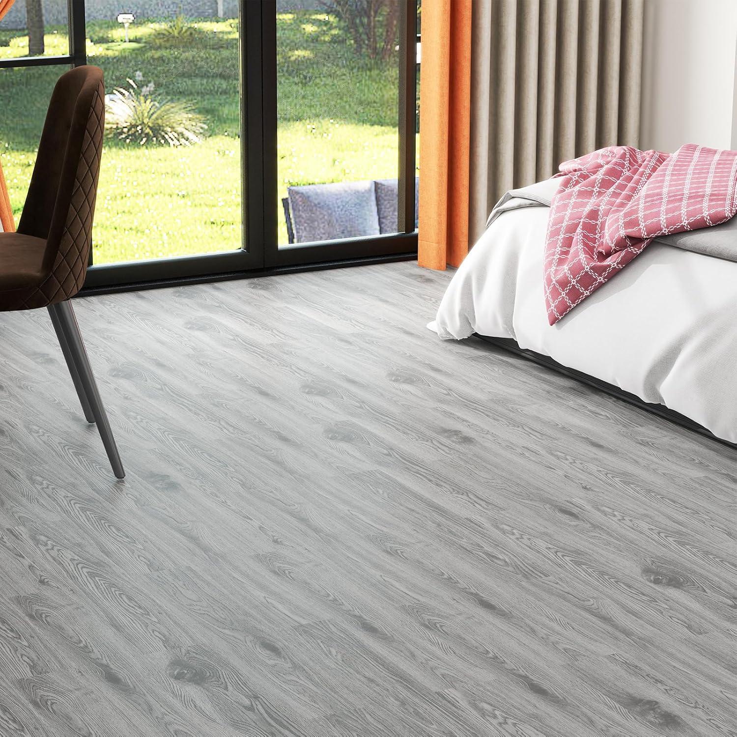 Gray Self-Adhesive Waterproof Vinyl Flooring Planks